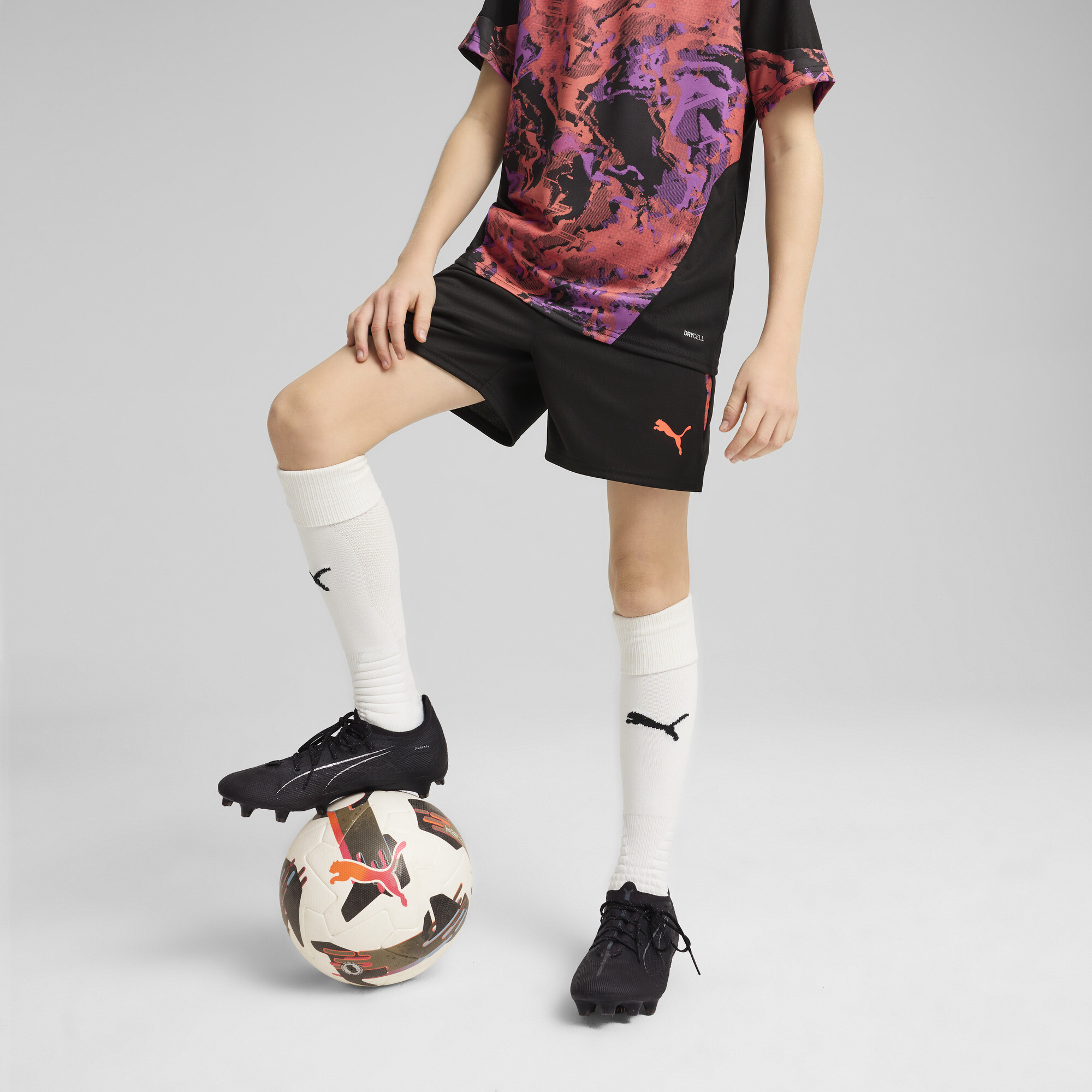 Puma IndividualCUP Fußballshorts Teenager Für Für Kinder | Mit Print | Black | Größe: 9-10Y