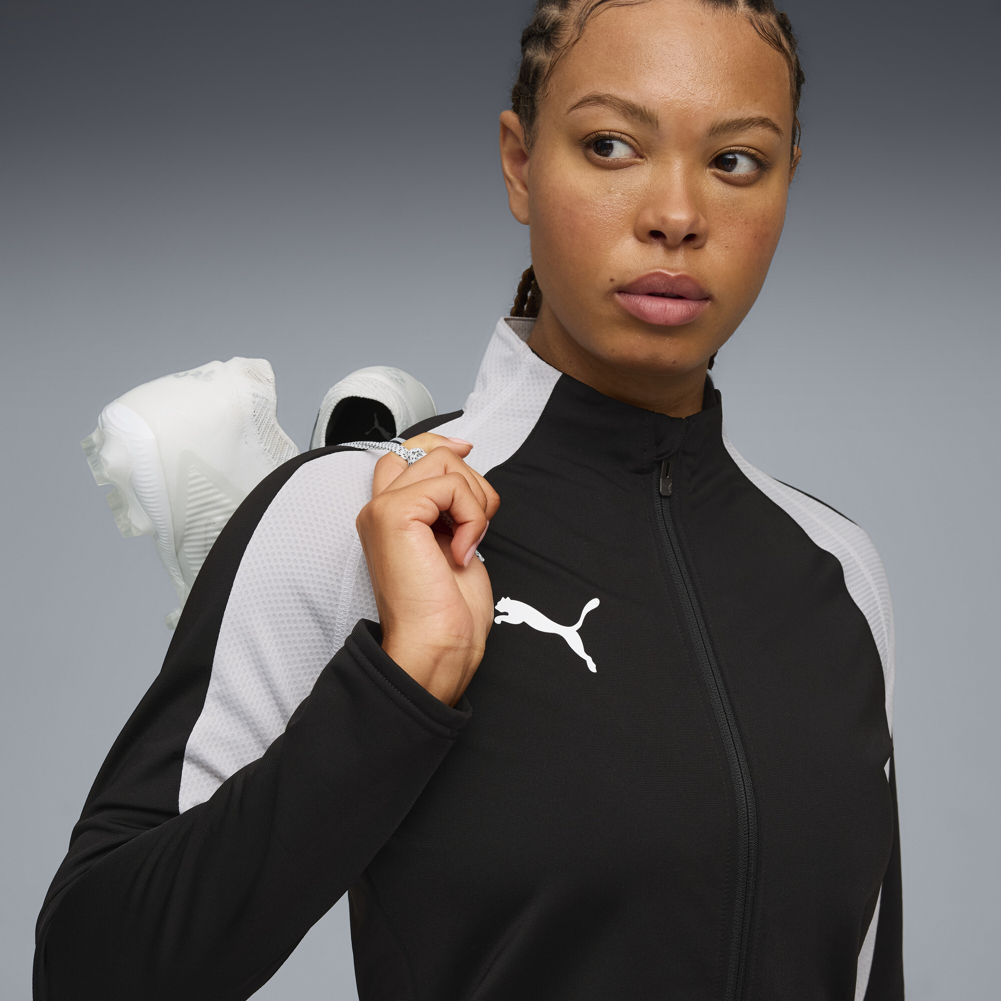 PUMA IndividualBLAZE voetbaltrainingspak voor Dames, Zwart/Grijs/Wit, Maat XL thumbnail 5