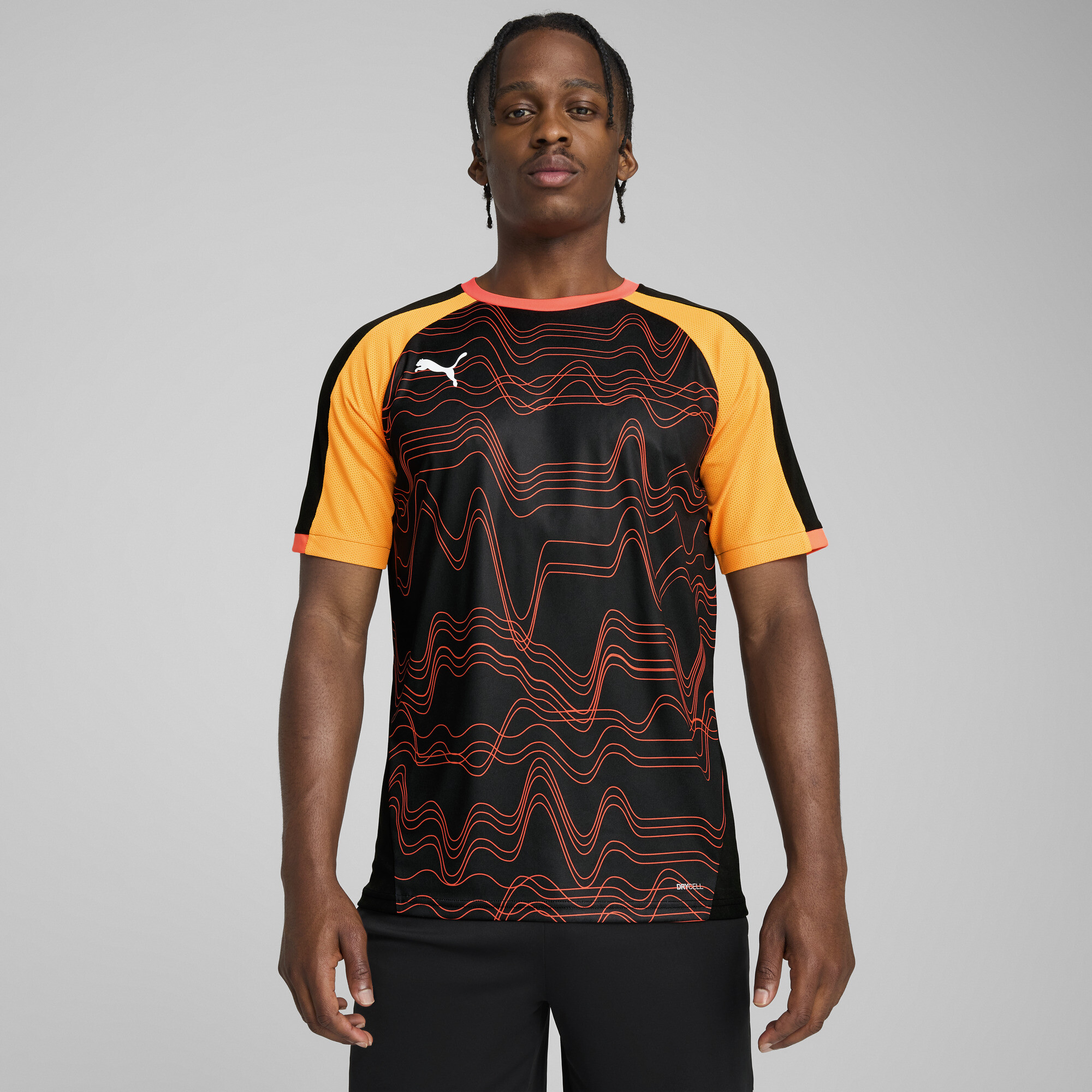 Puma individualLIGA Graphic Fußballtrikot Herren | Mit Print | Black/Glowing Red | Größe: L