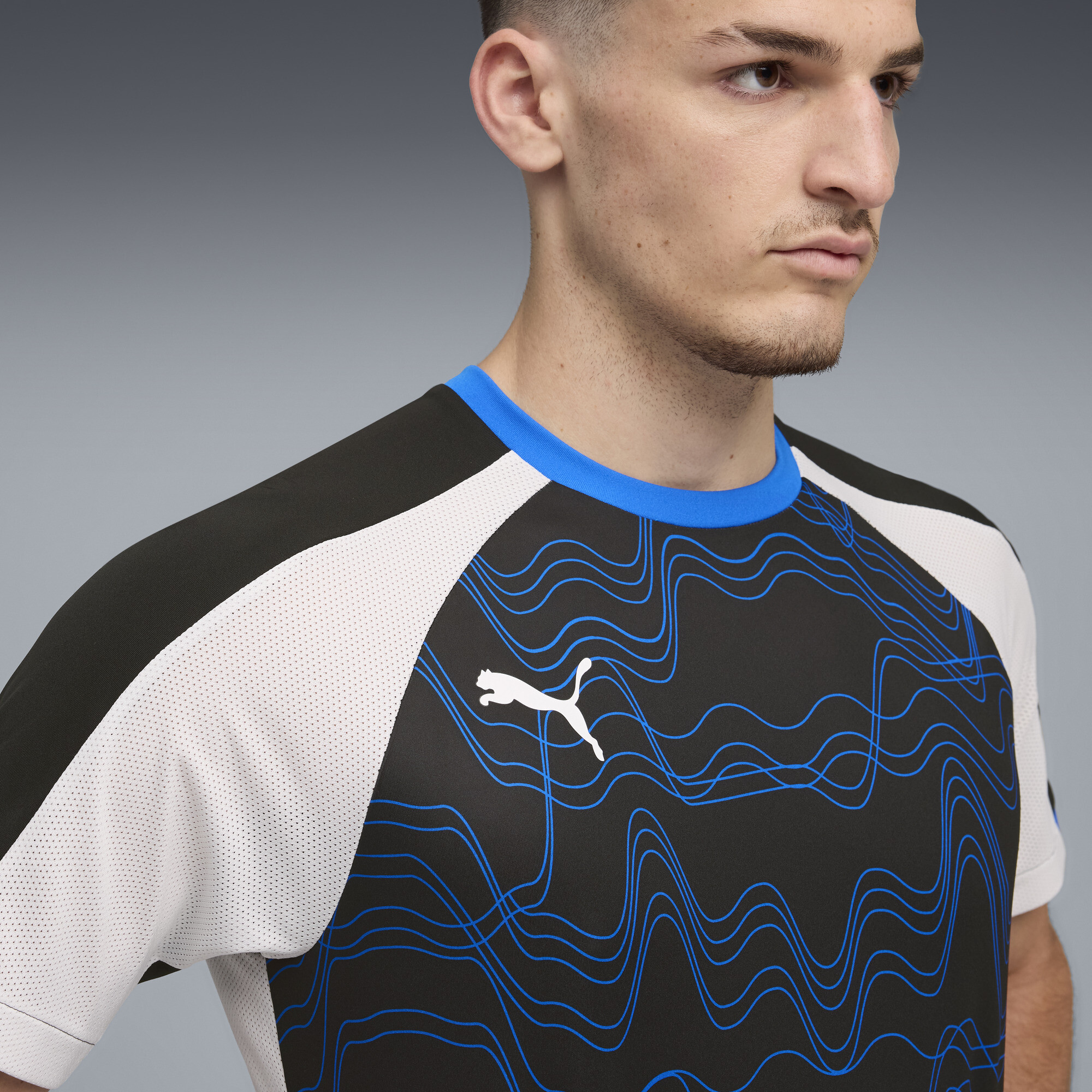 PUMA IndividualLIGA voetbalshirt met print voor Heren, Blauw/Zwart/Wit, Maat XXL thumbnail 5
