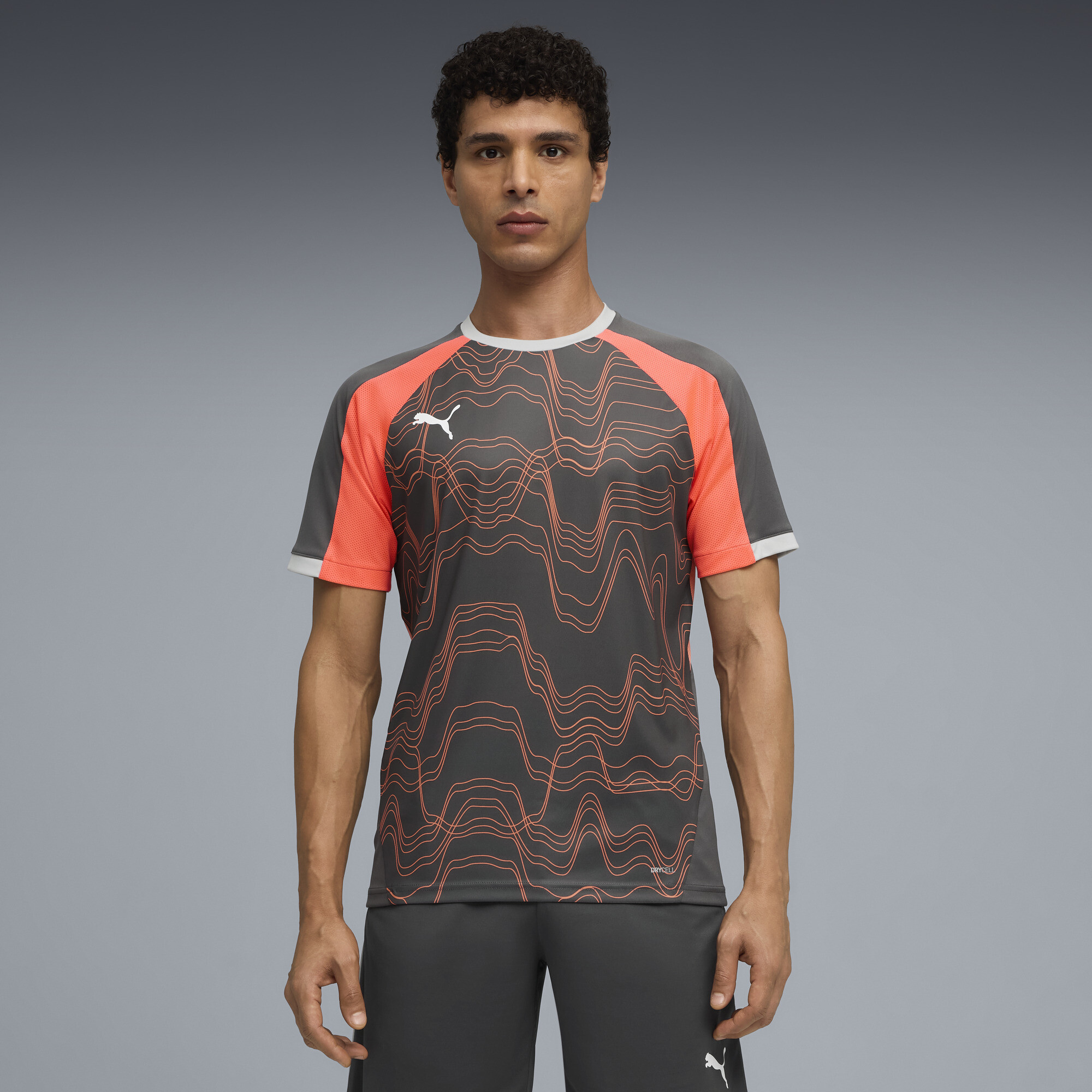PUMA IndividualLIGA voetbalshirt met print voor Heren, Grijs/Rood/Wit, Maat XL thumbnail 6