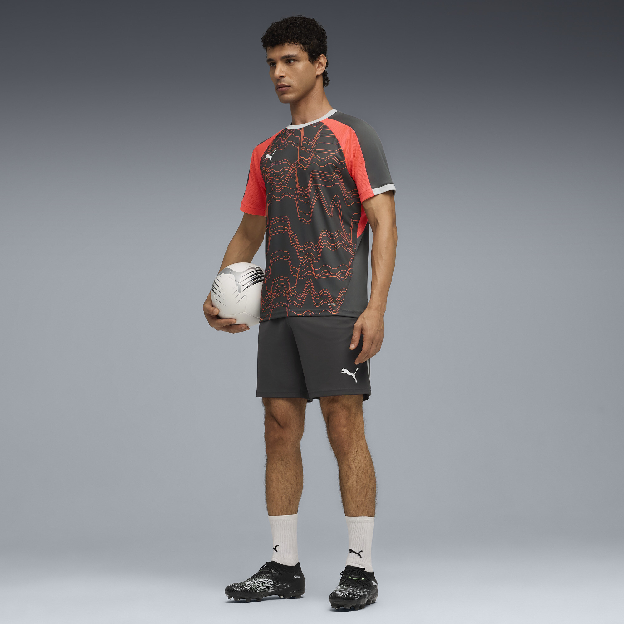 PUMA IndividualLIGA voetbalshirt met print voor Heren, Grijs/Rood/Wit, Maat XL thumbnail 4