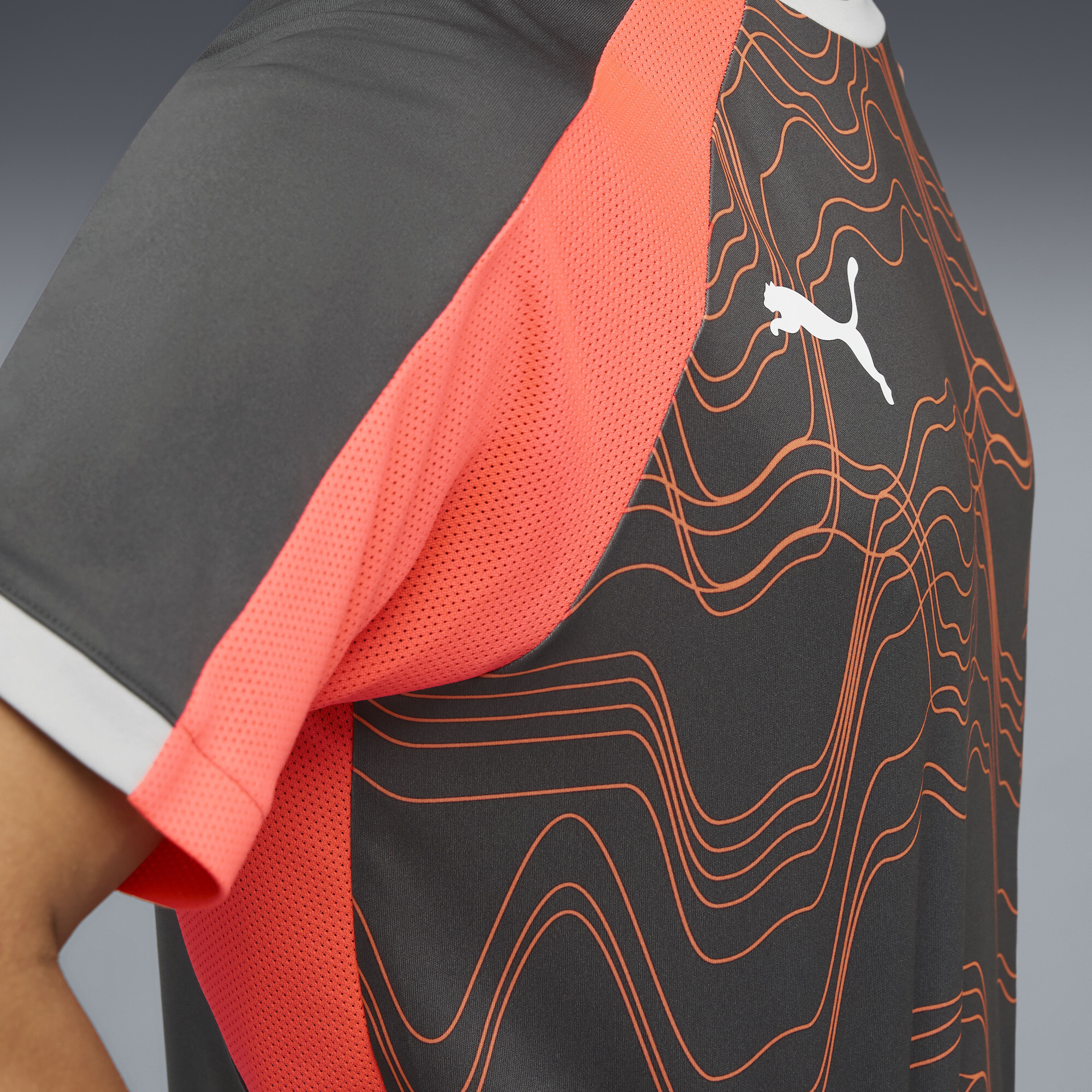 PUMA IndividualLIGA voetbalshirt met print voor Heren, Grijs/Rood/Wit, Maat XL thumbnail 2