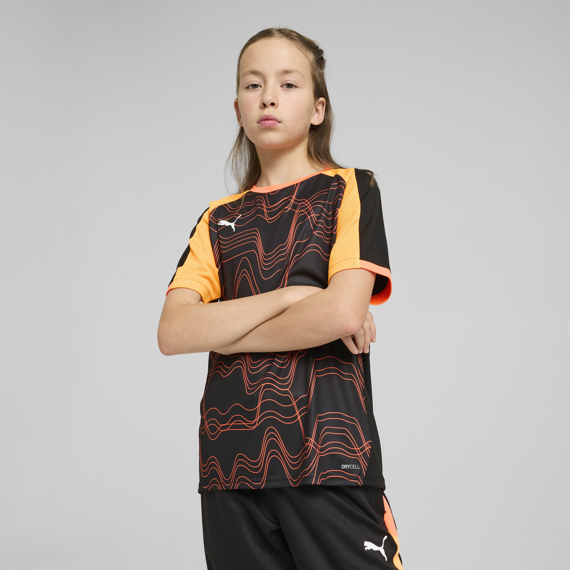 Puma individualLIGA Graphic Fußballtrikot Teenager Für Für Kinder | Mit Print | Black/Glowing Red | Größe: 5-6Y