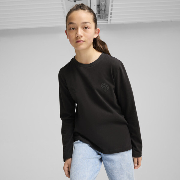 Puma X Christian Pulisic Stealth Big Kids' Long Sleeve T-shirt In Black