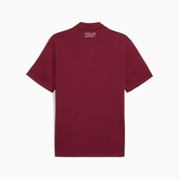 Individual Padel Polo Men, Dark Crimson-PUMA White-Glowing Red, large-ZAF
