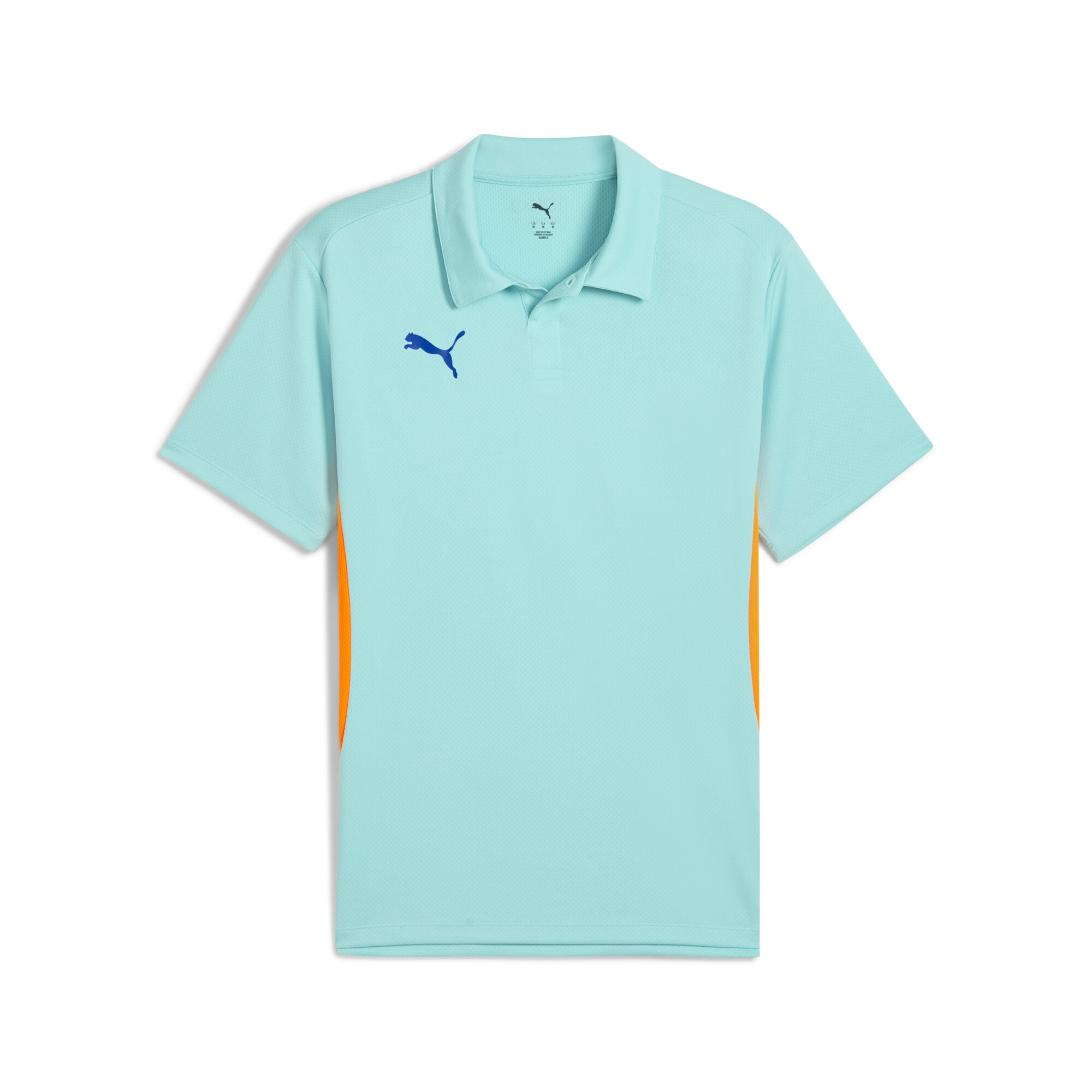 Puma Individual Padel Polo Herren | Mit Logo Print | Safe Lake/Vivid Blue/Heat Fire | Größe: 3XL