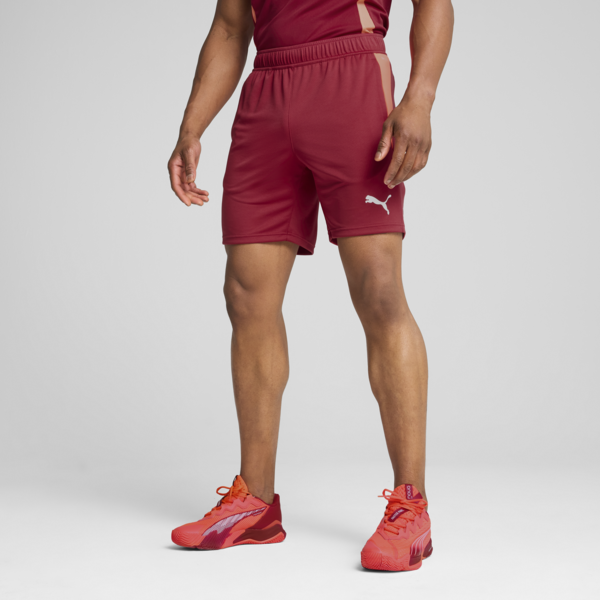 INDIVIDUAL Padel Training Shorts Men, Dark Crimson-PUMA White-Glowing Red, large-ZAF