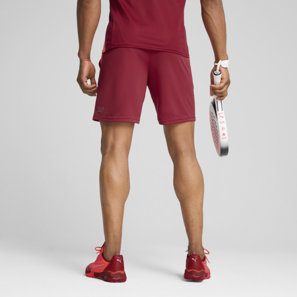 INDIVIDUAL Padel Training Shorts Men, Dark Crimson-PUMA White-Glowing Red, large-ZAF