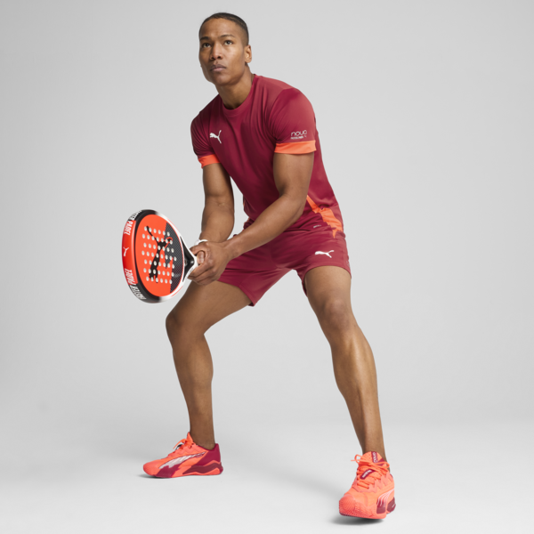 INDIVIDUAL Padel Training Shorts Men, Dark Crimson-PUMA White-Glowing Red, large-ZAF