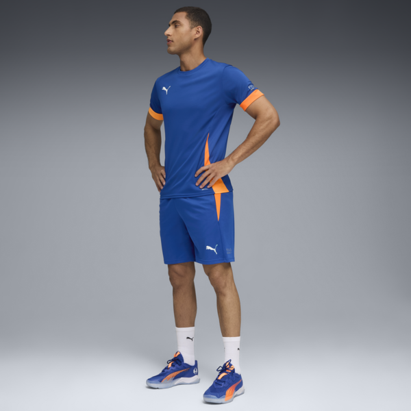 INDIVIDUAL Padel Training Shorts Men, Vivid Blue-Heat Fire, large-ZAF