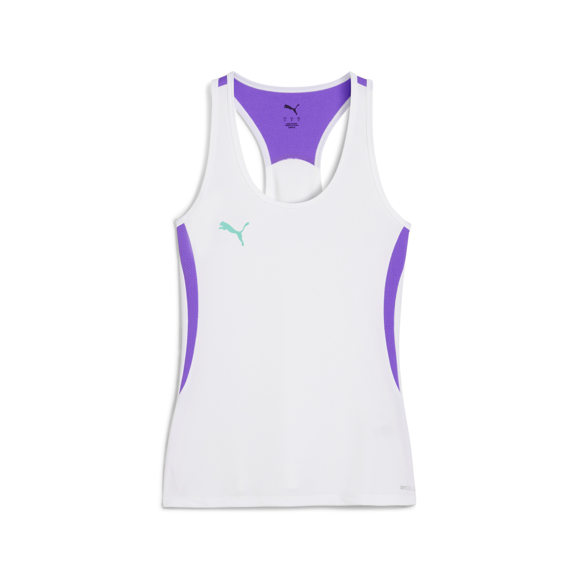PUMA INDIVIDUAL padeltanktop voor Dames, Wit/Paars, Maat S thumbnail 3