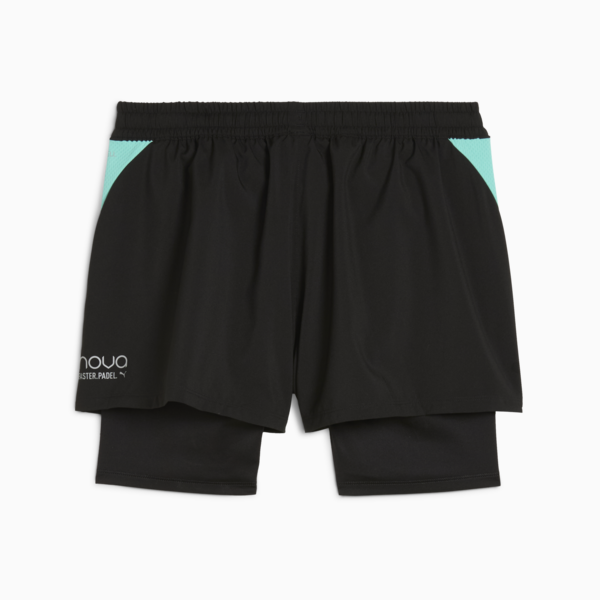 INDIVIDUAL 2-in-1 Padel Shorts Women, PUMA Black-Purple Glimmer-Aquatic, large-ZAF