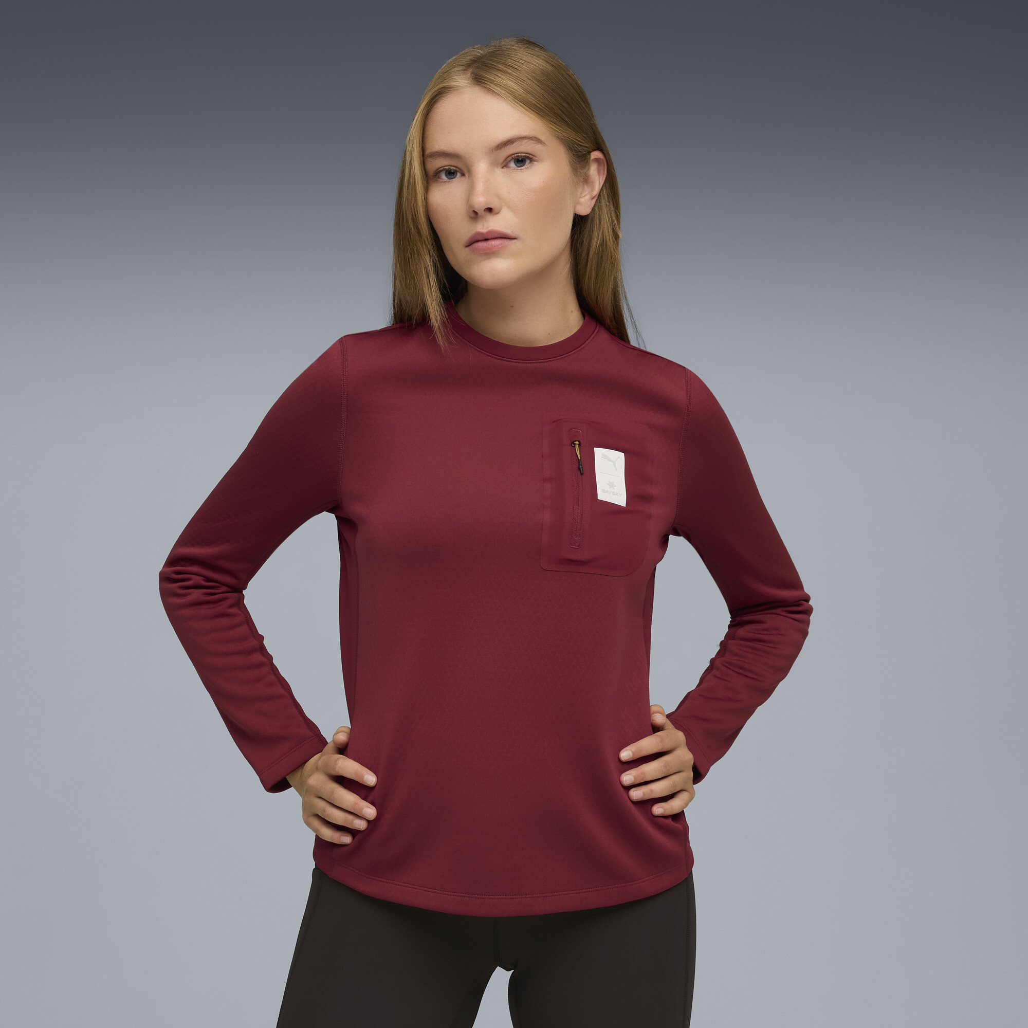 Puma X Saysky Women's Moisture Wicking Running Sweatshirt In Red
