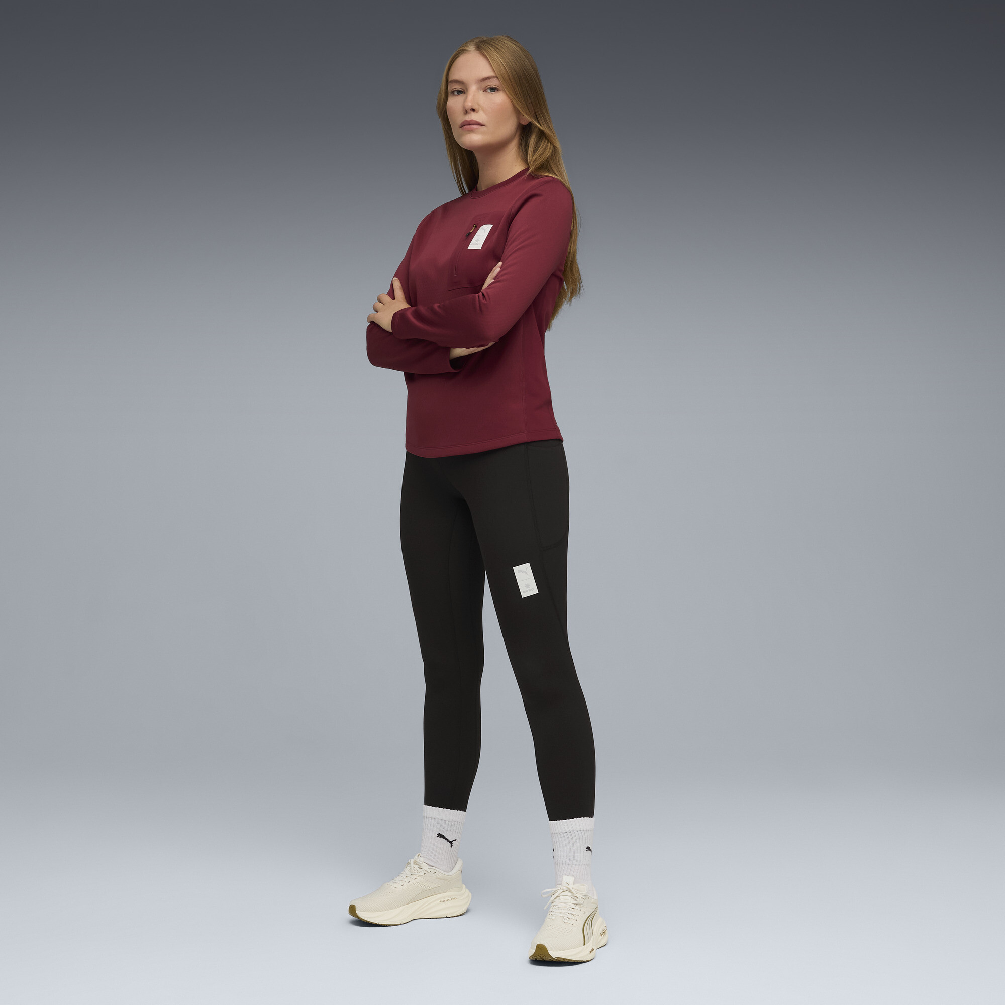 PUMA x SAYSKY T-shirt met lange mouwen voor Dames, Rood, Maat L thumbnail 6