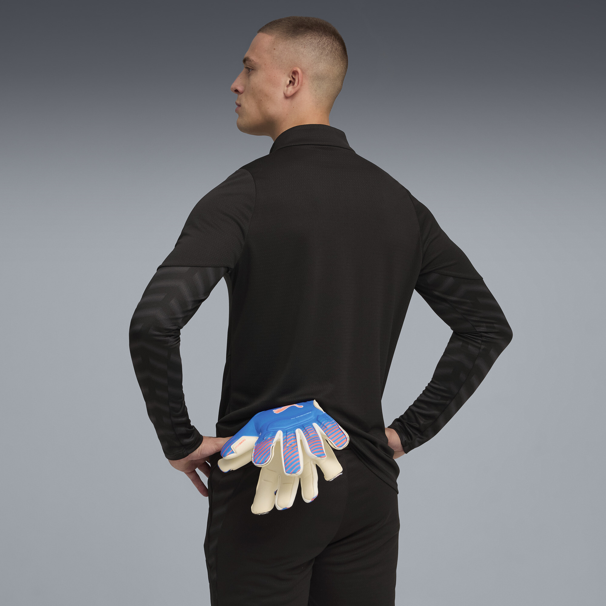 PUMA individualCUP voetbaltop met kwartrits voor Heren, Blauw/Zwart/Wit, Maat 3XL thumbnail 5