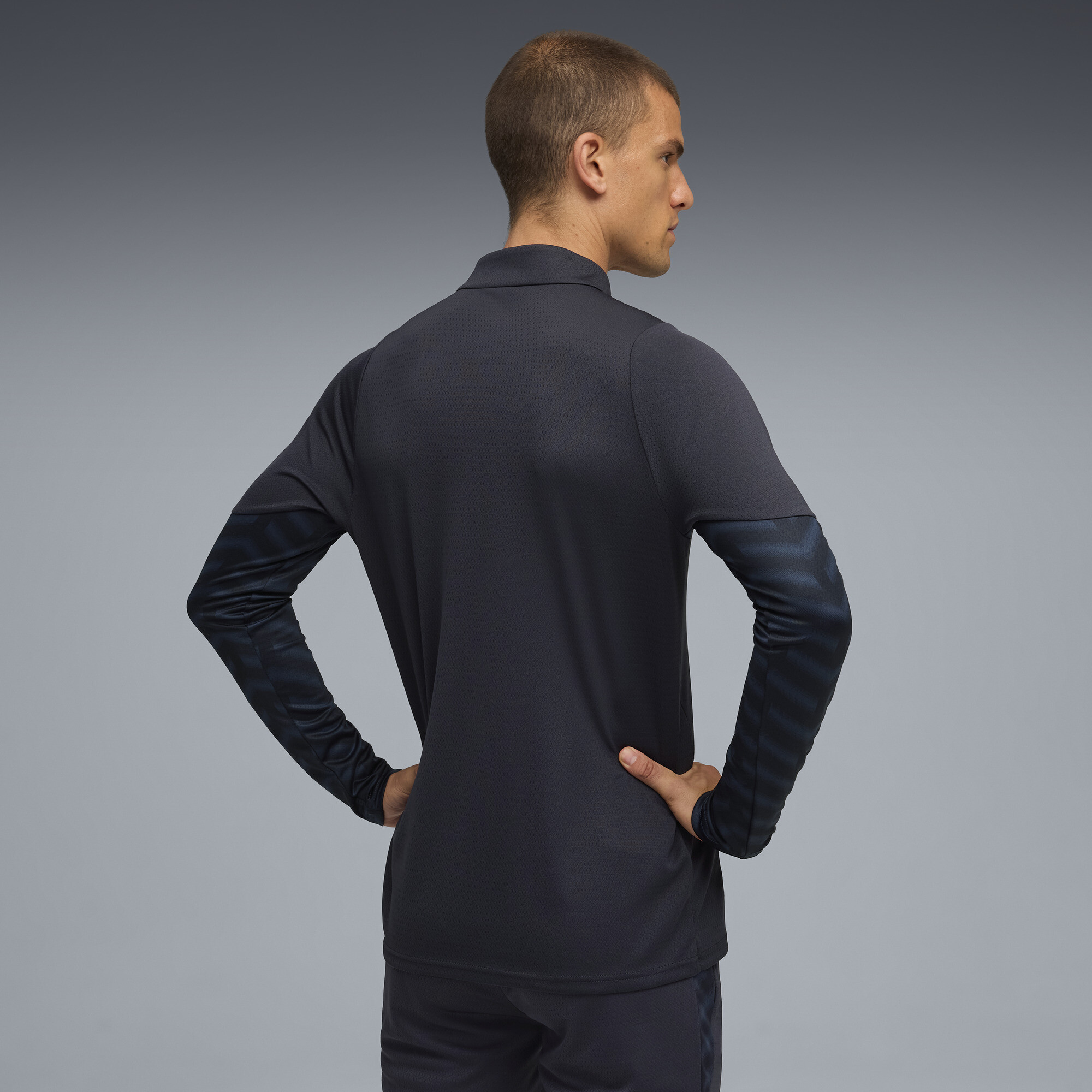 PUMA individualCUP voetbaltop met kwartrits voor Heren, Blauw/Rood, Maat XL thumbnail 5