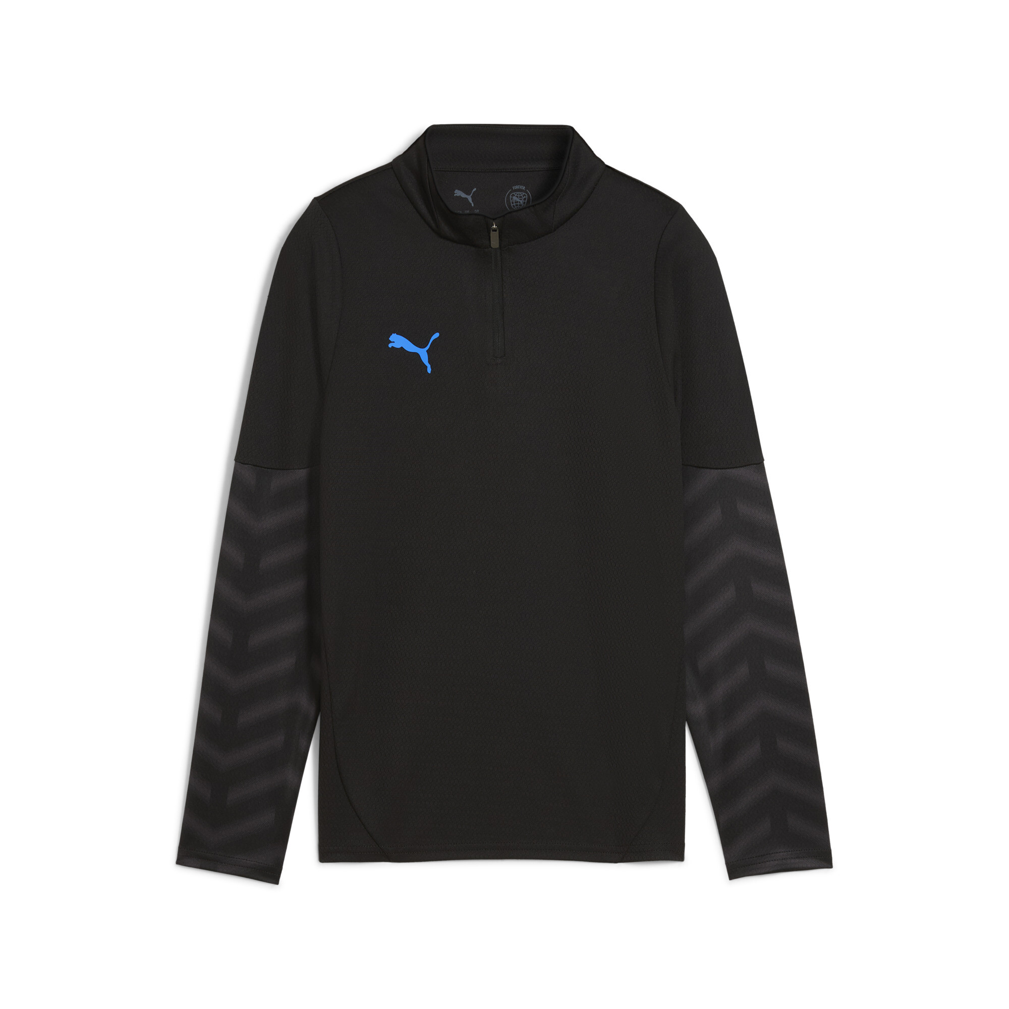 PUMA individualCUP voetbaltop met kwartrits, Blauw/Zwart/Wit, Maat 13-14Y thumbnail 3
