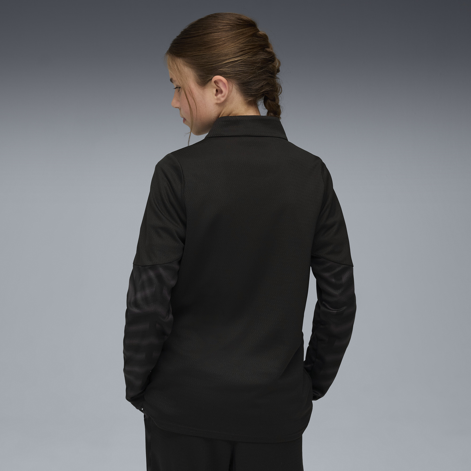 PUMA individualCUP voetbaltop met kwartrits, Blauw/Zwart/Wit, Maat 13-14Y thumbnail 4