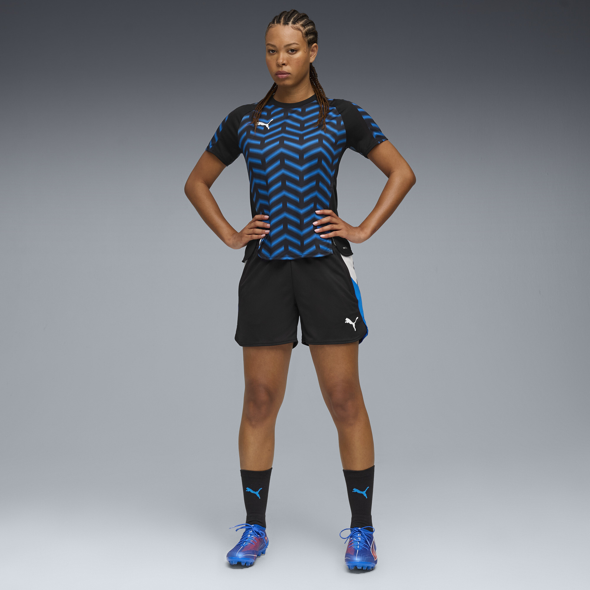 PUMA individualBLAZE voetbalshirt voor Dames, Blauw/Zwart/Wit, Maat M thumbnail 4