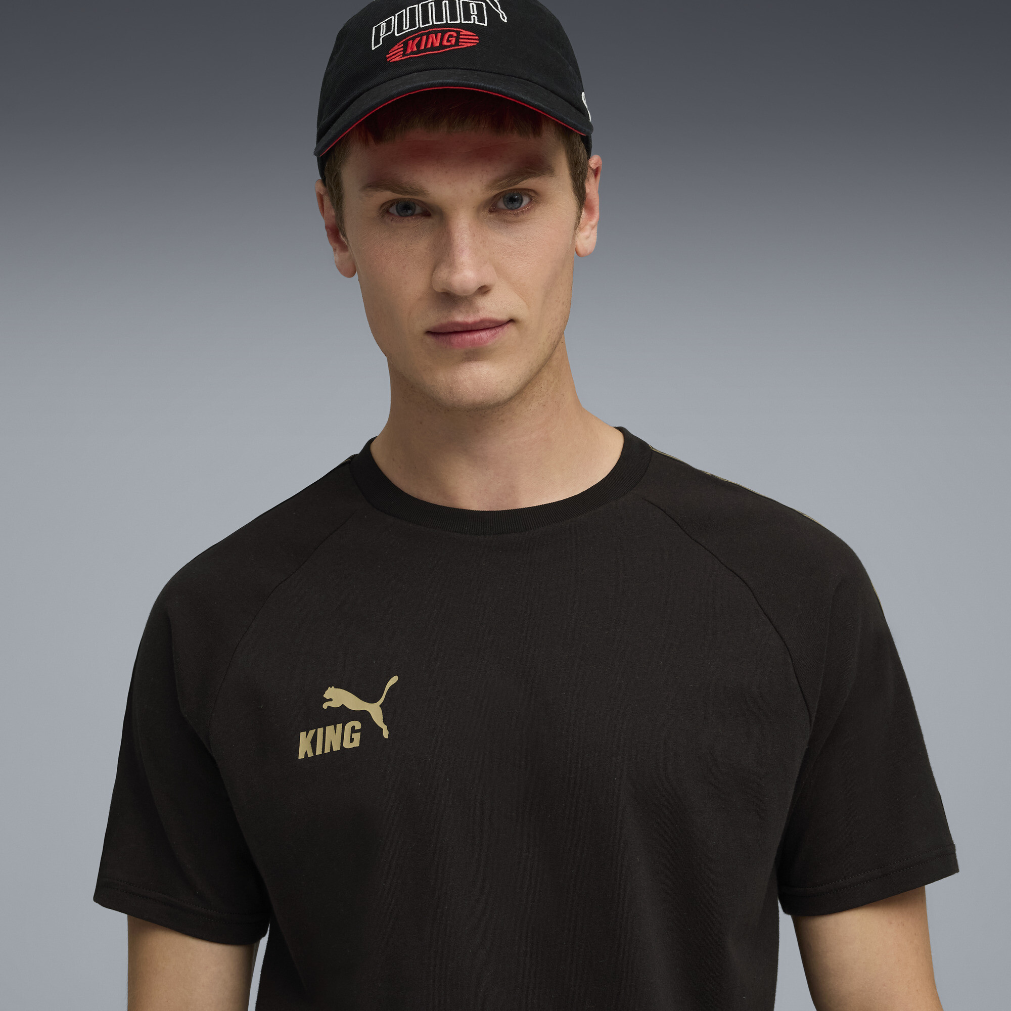 PUMA KING T-shirt voor Heren, Zwart/Goud, Maat XS thumbnail 5