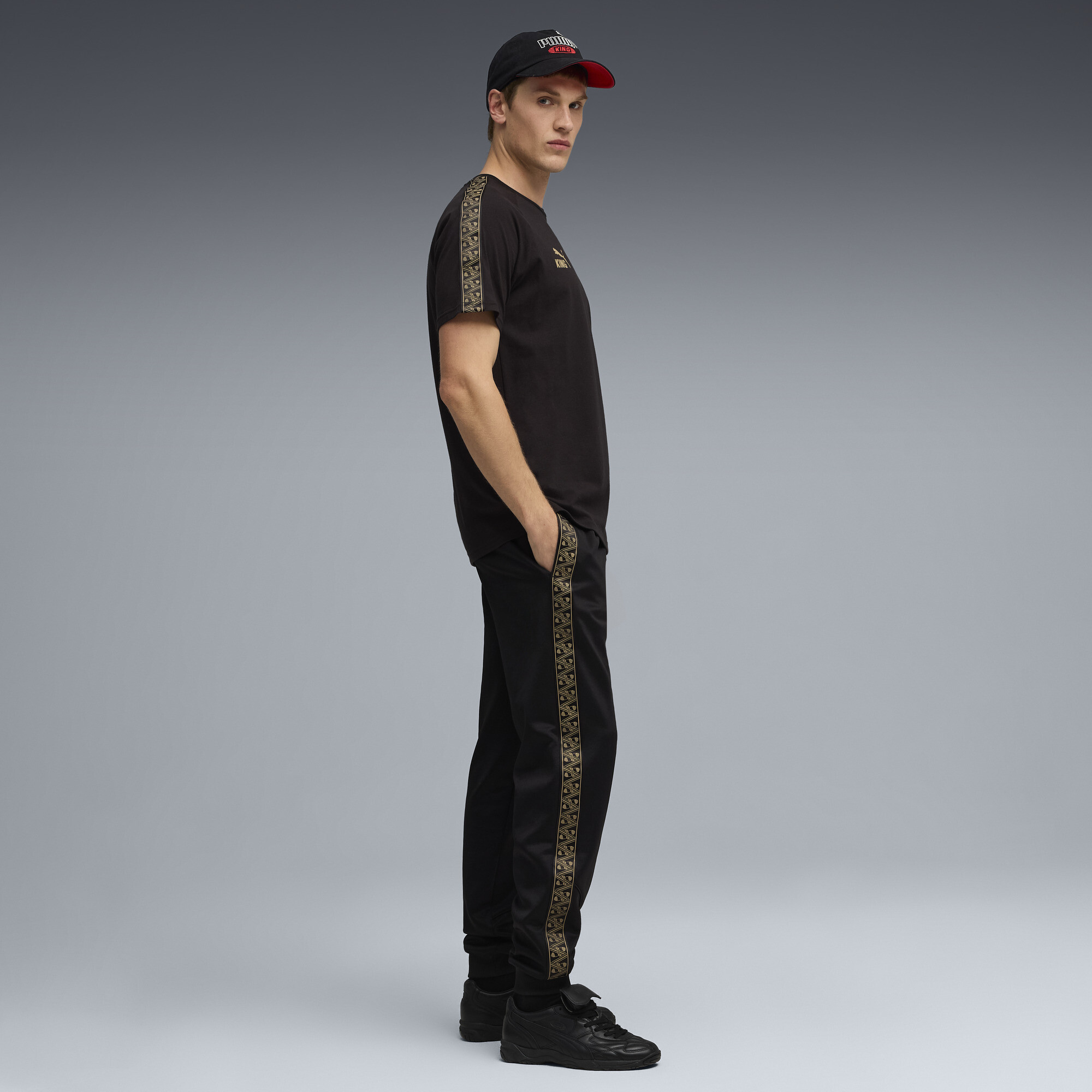 PUMA KING T-shirt voor Heren, Zwart/Goud, Maat XS thumbnail 4