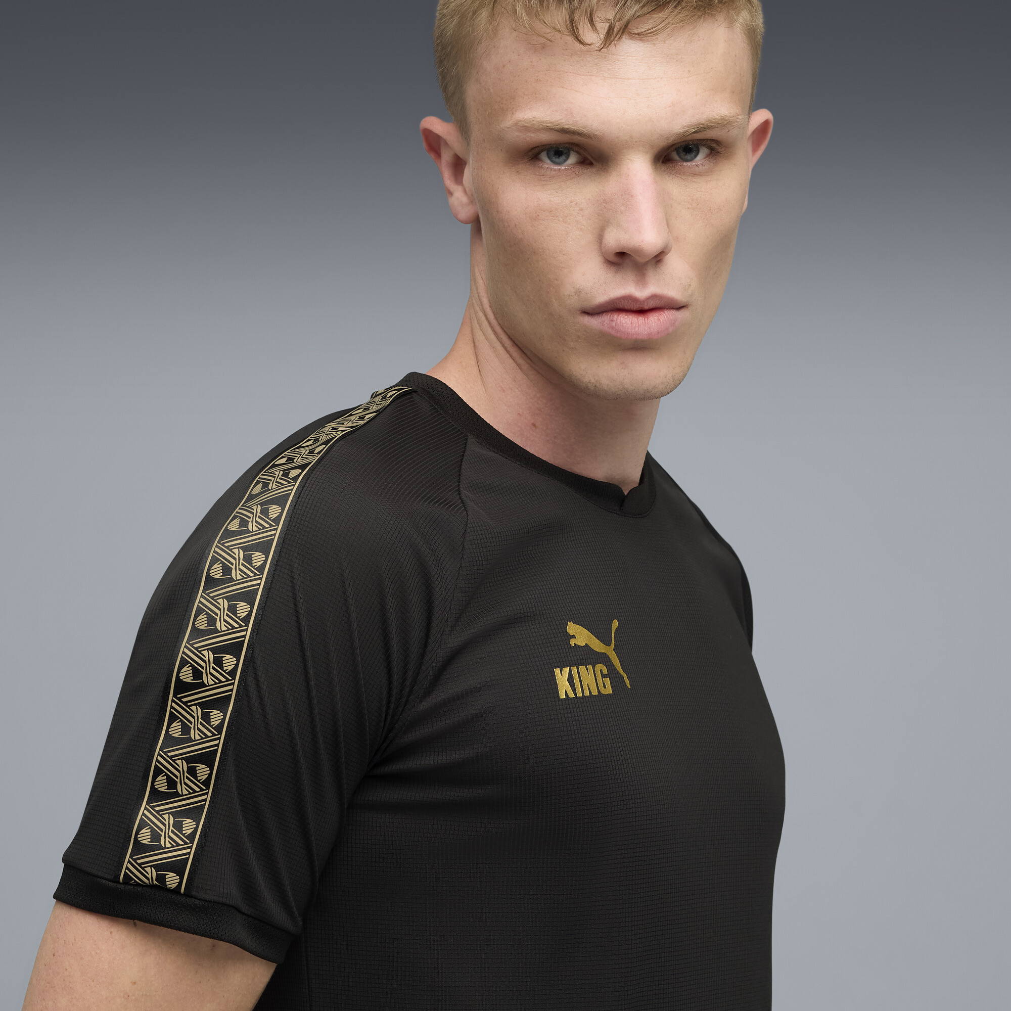 PUMA KINGtouch voetbalshirt voor Heren, Zwart/Goud, Maat L thumbnail 5