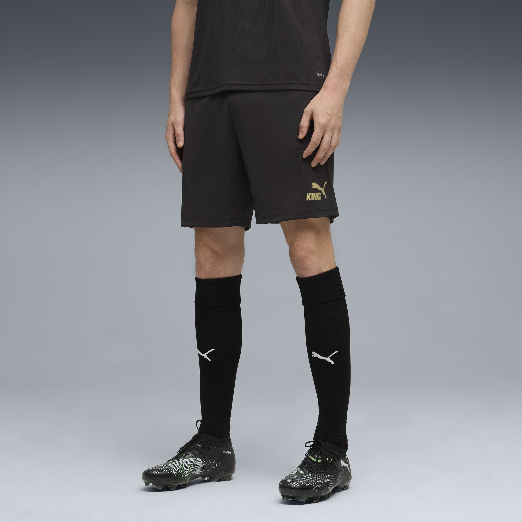 PUMA KINGtouch voetbalshort voor Heren, Zwart/Goud, Maat M thumbnail 6