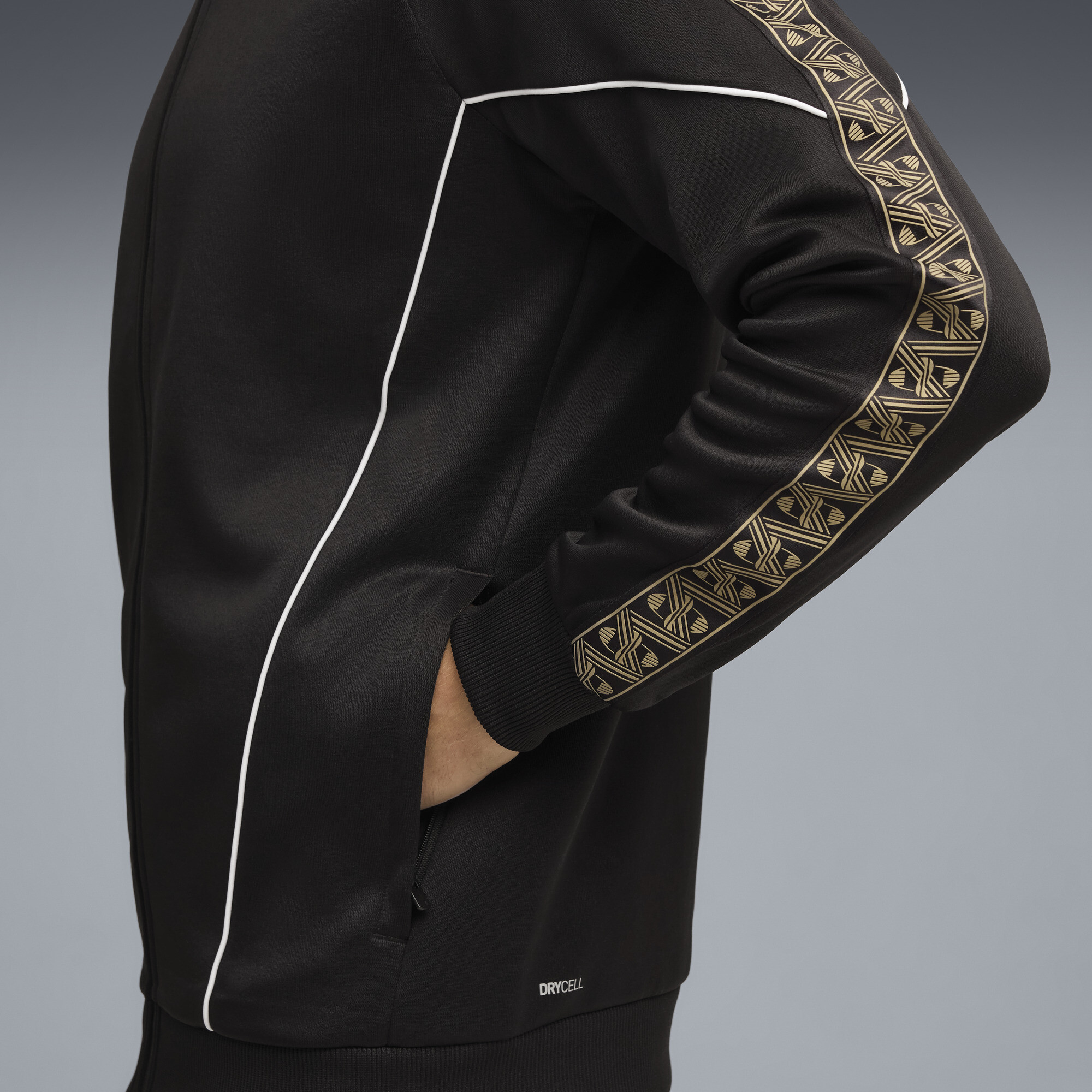 PUMA KING Anthem voetbaljack voor Heren, Zwart/Goud, Maat M thumbnail 4