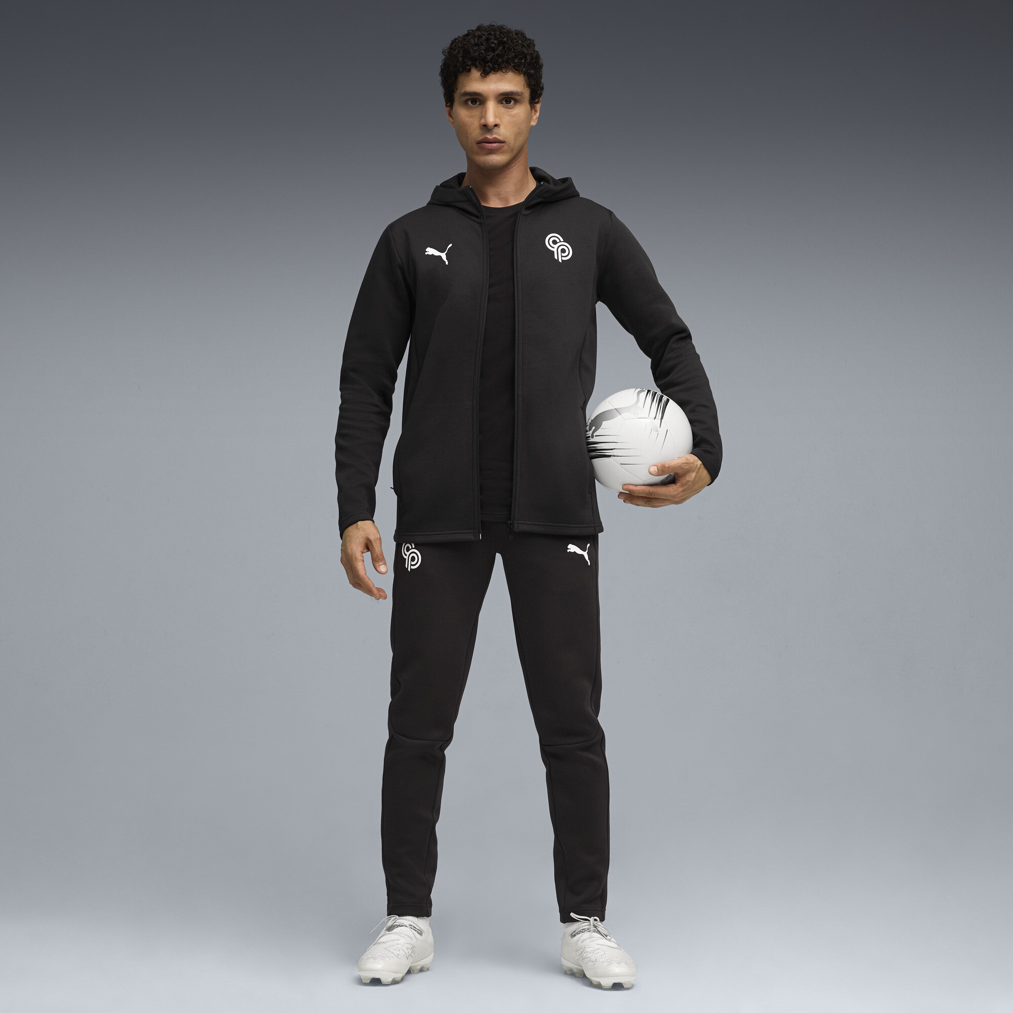 Puma Cp Never Stop Full-zip Hoody Men In Black