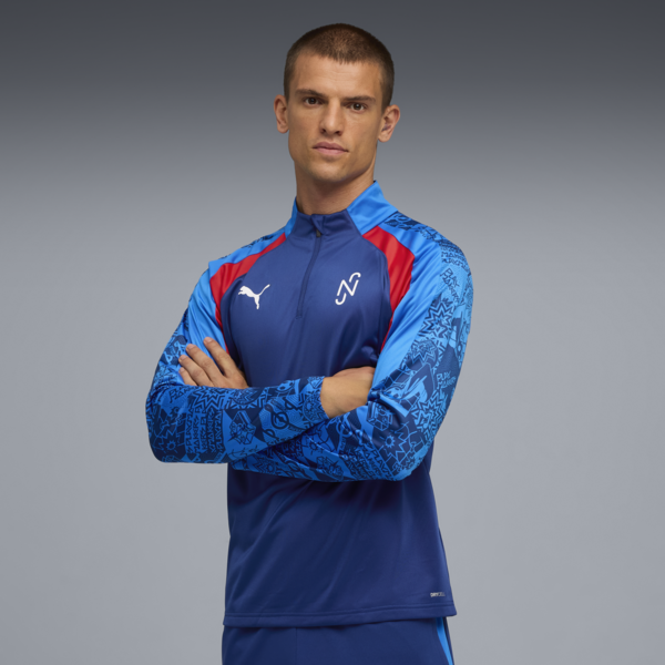 Neymar Jr Playmaker Quarter-Zip Football Top Men, Blazing Blue-PUMA White-Ultra Blue, large-ZAF