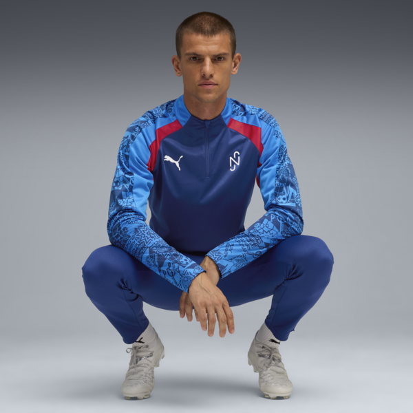 Neymar Jr Playmaker Quarter-Zip Football Top Men, Blazing Blue-PUMA White-Ultra Blue, large-ZAF