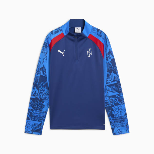 Neymar Jr Playmaker Quarter-Zip Football Top Youth, Blazing Blue-PUMA White-Ultra Blue, large-ZAF