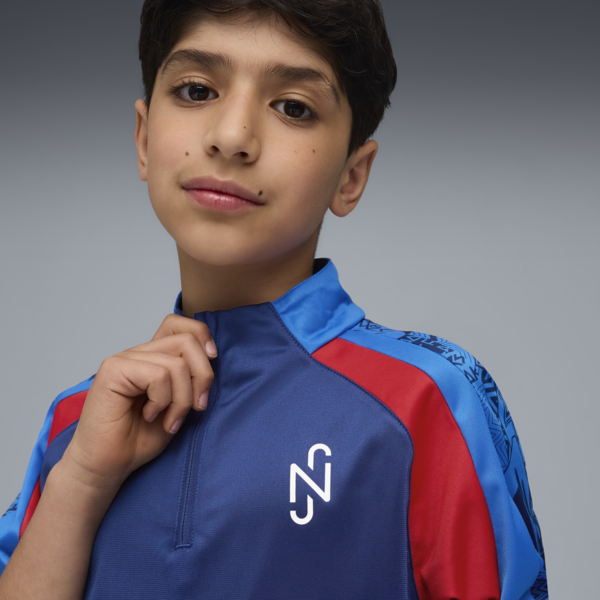 Neymar Jr Playmaker Quarter-Zip Football Top Youth, Blazing Blue-PUMA White-Ultra Blue, large-ZAF