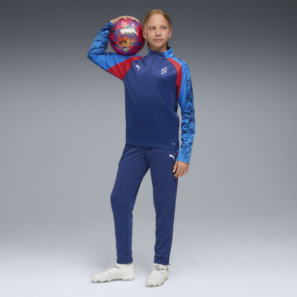 Neymar Jr Playmaker Quarter-Zip Football Top Youth, Blazing Blue-PUMA White-Ultra Blue, large-ZAF
