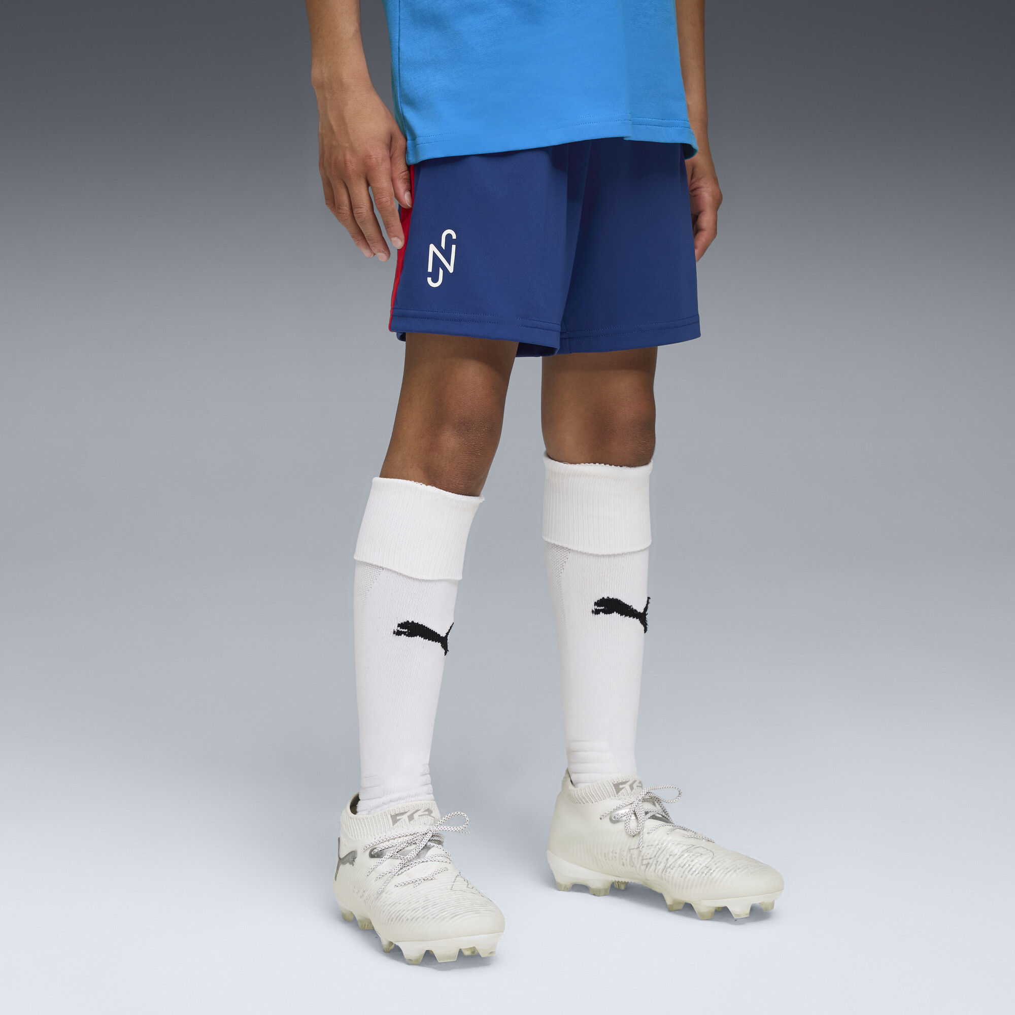 PUMA Neymar Jr. Playmaker Big Kids' Soccer Shorts in Blue, Size S
