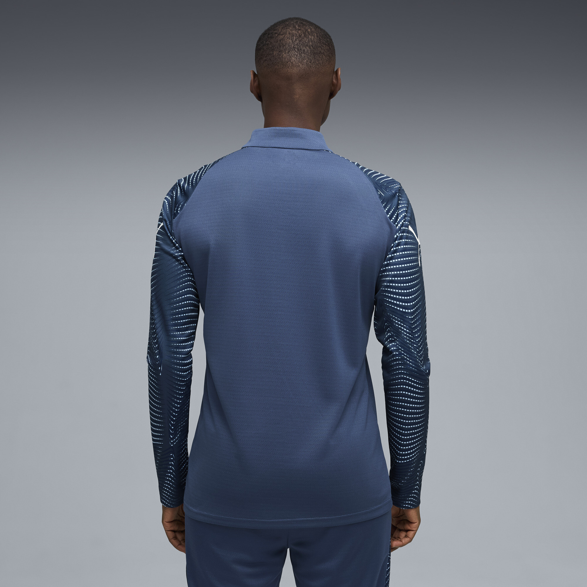 PUMA individualFINAL voetbaltop met kwartrits voor Heren, Blauw/Wit, Maat XS thumbnail 3