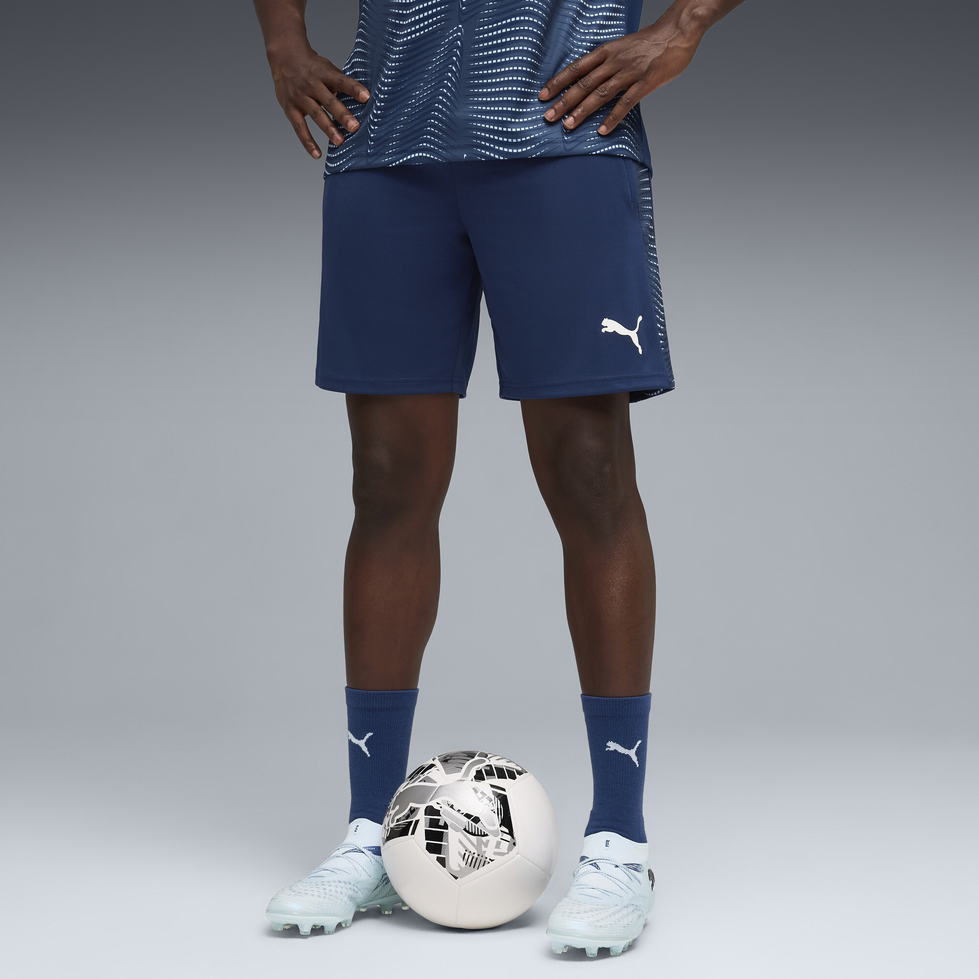 PUMA individualFINAL Men's Soccer Shorts in Blue, Size M