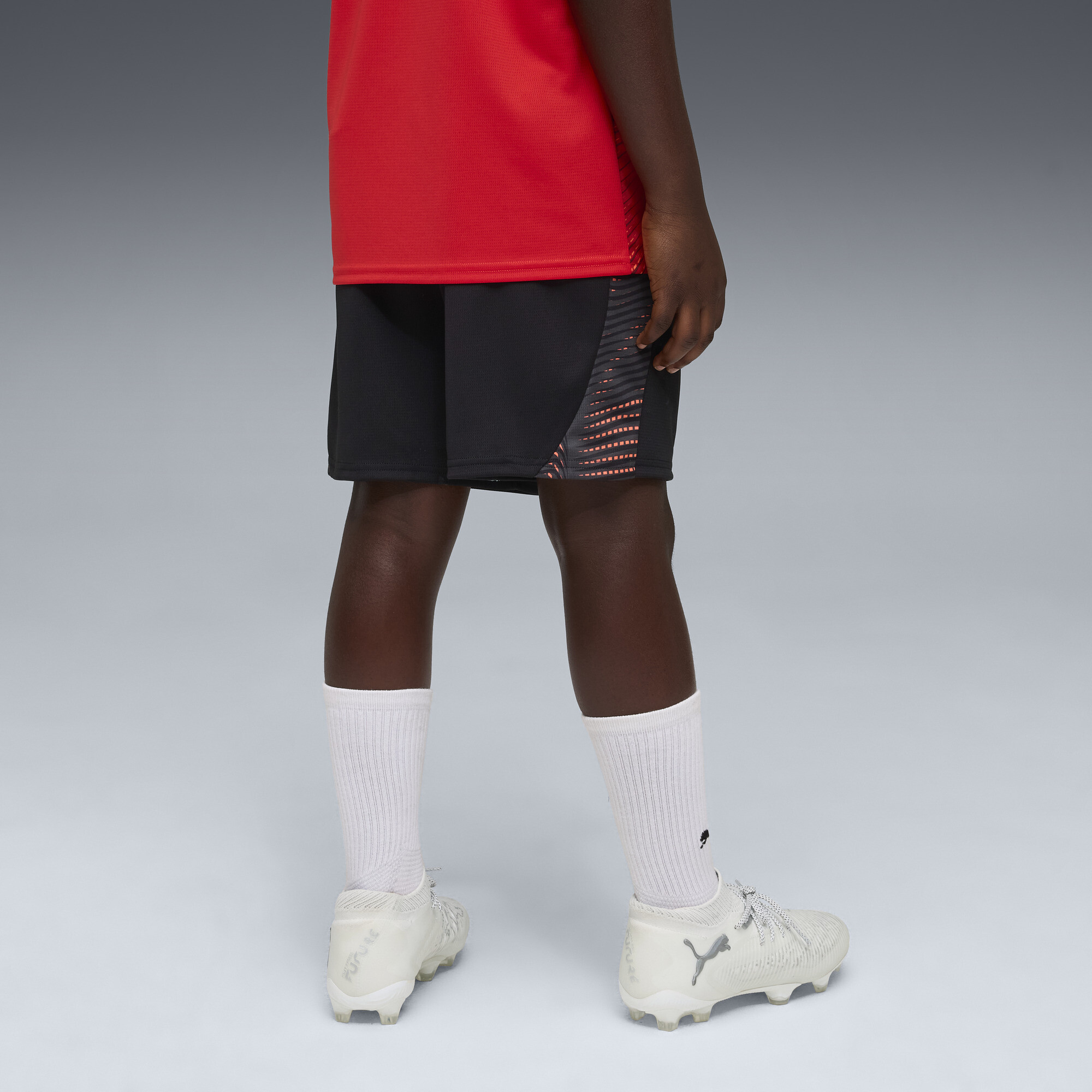 PUMA individualFINAL voetbalshort, Grijs/Rood, Maat 11-12Y thumbnail 3
