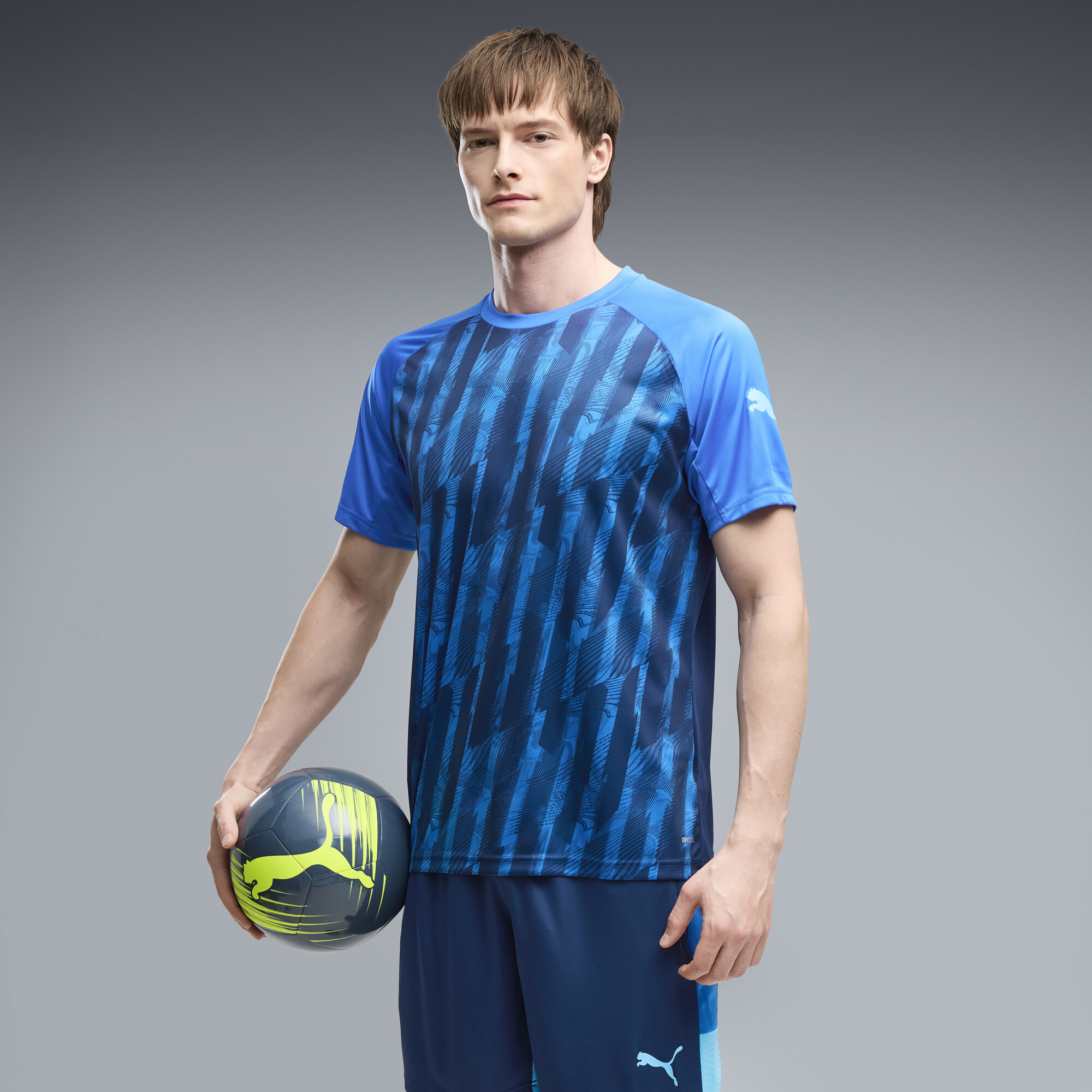 PUMA individualLIGA Men's Graphic Soccer Jersey in Blue, Size XXL