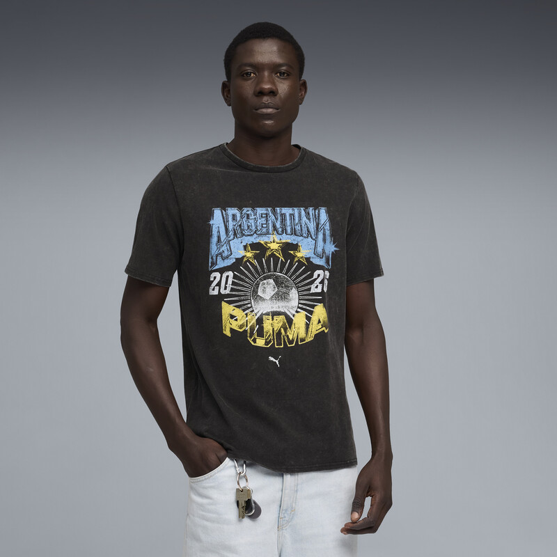 PUMA Fanpack 90s Bespoke Graphic Acid Wash Football Tee