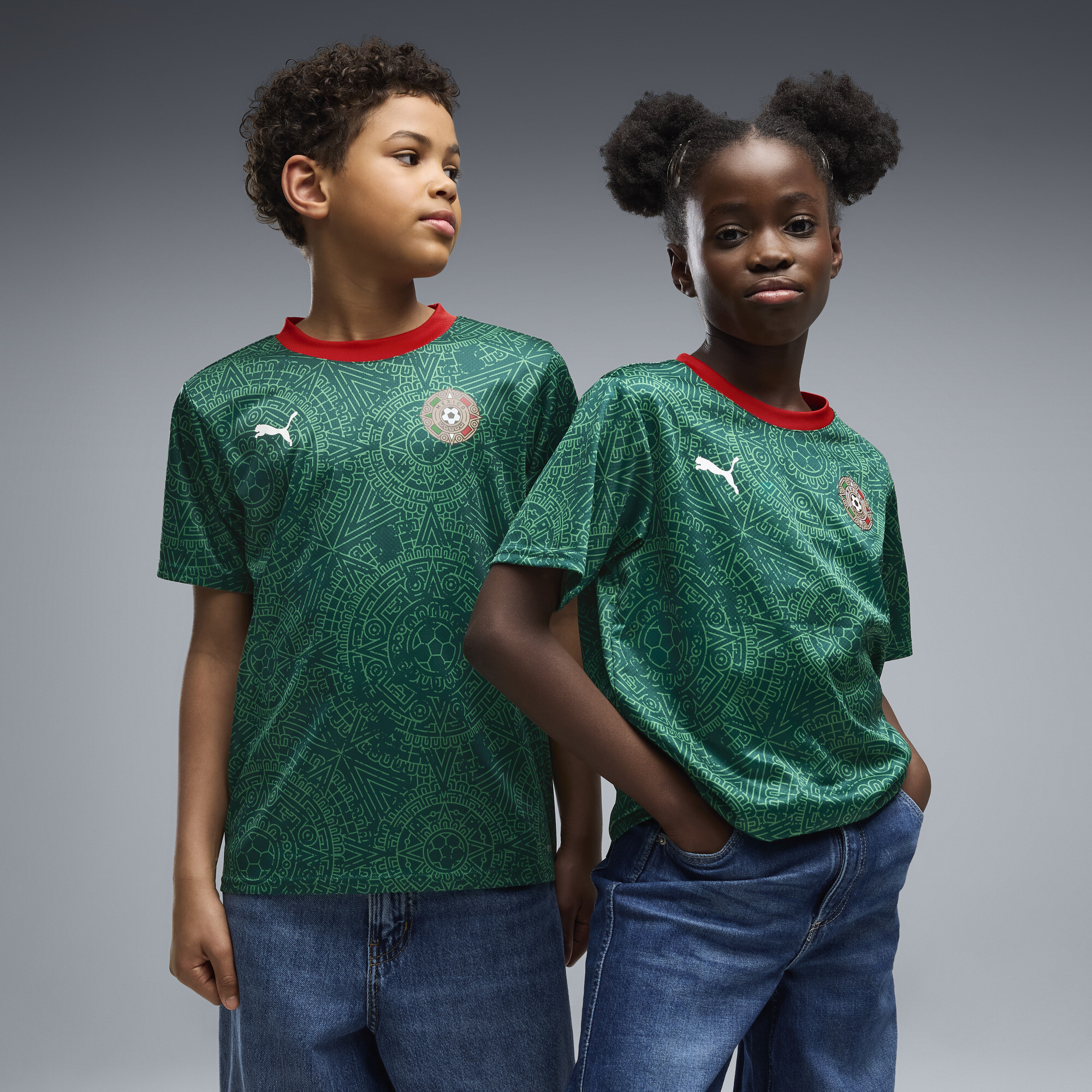 PUMA Mexico Soccer Fanwear Big Kids' Jersey in Green, Size XL