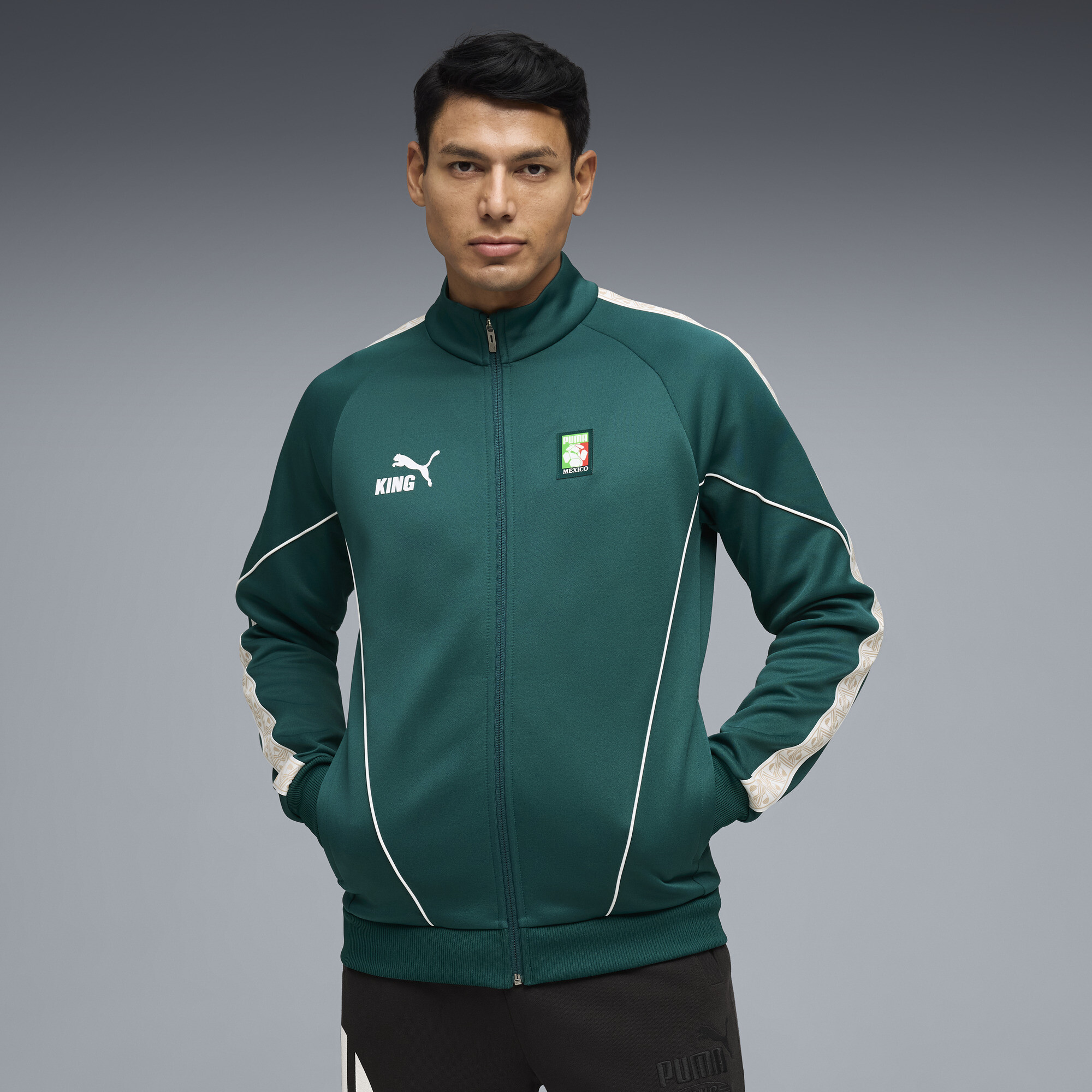 PUMA Mexico KING Soccer Fanwear Men's Track Jacket in Green, Size XXL