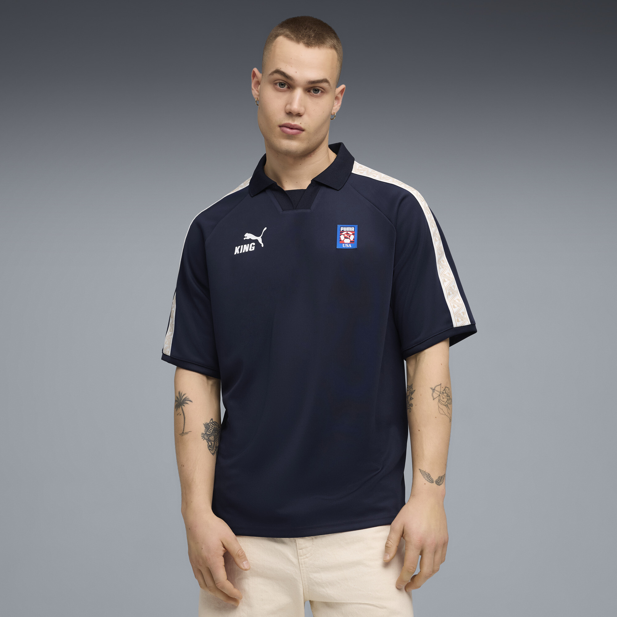 PUMA USA KING Soccer Fanwear Men's Jersey in Blue, Size XXL