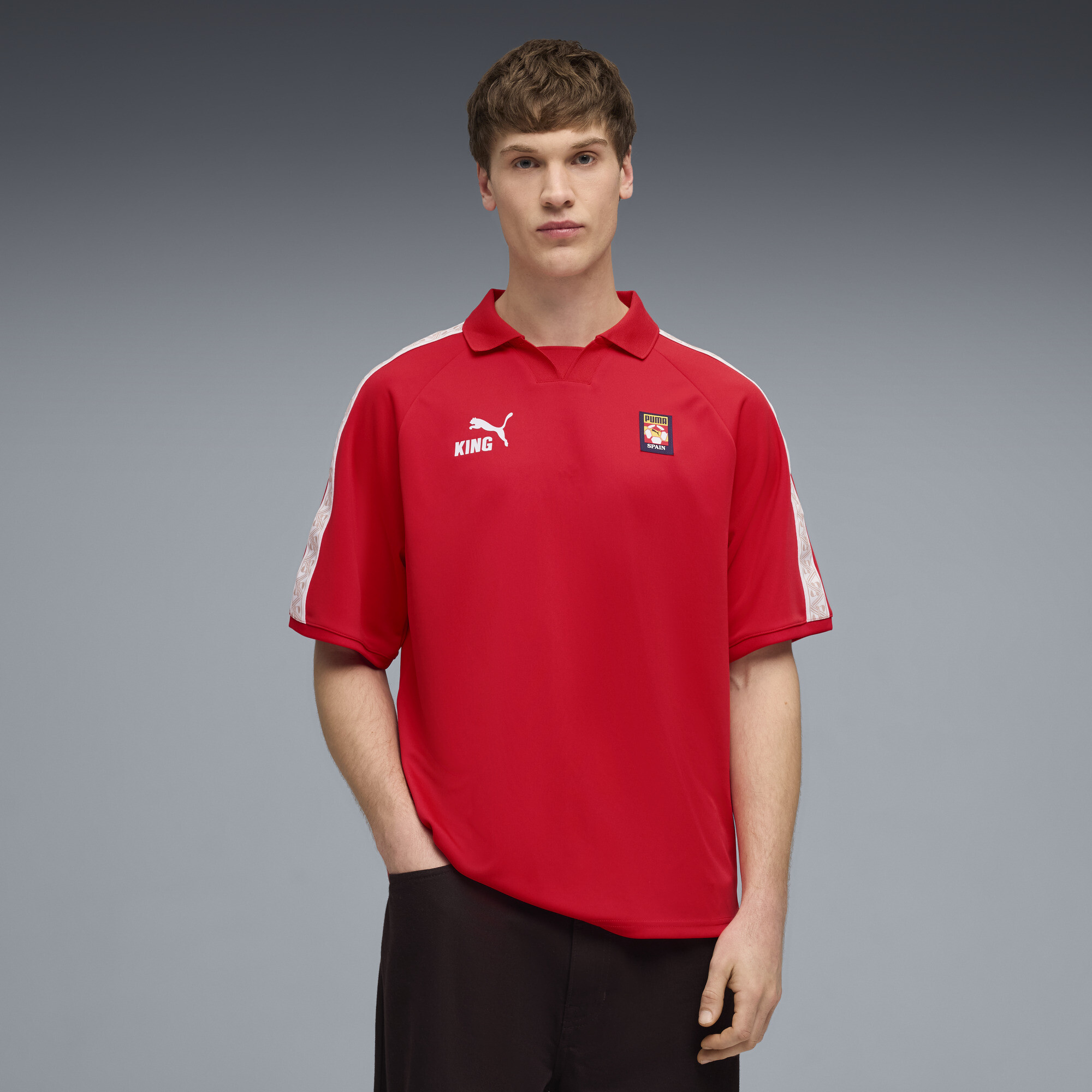 PUMA Spain KING Soccer Fanwear Men's Relaxed Jersey in Red, Size XXL
