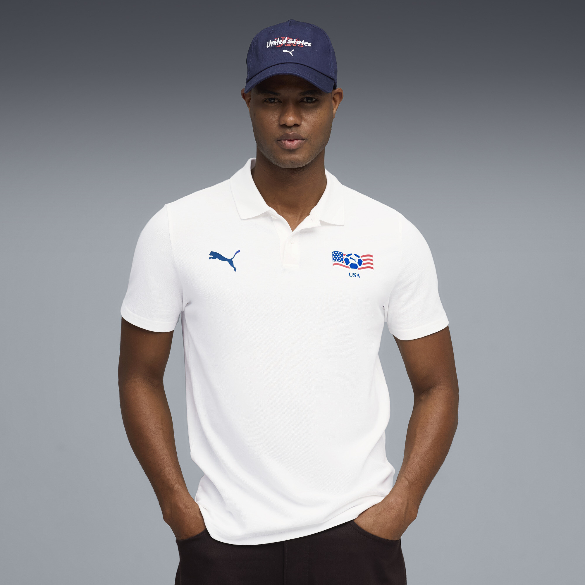 PUMA Soccer Nations Fanwear Men's Polo Shirt in White, Size L