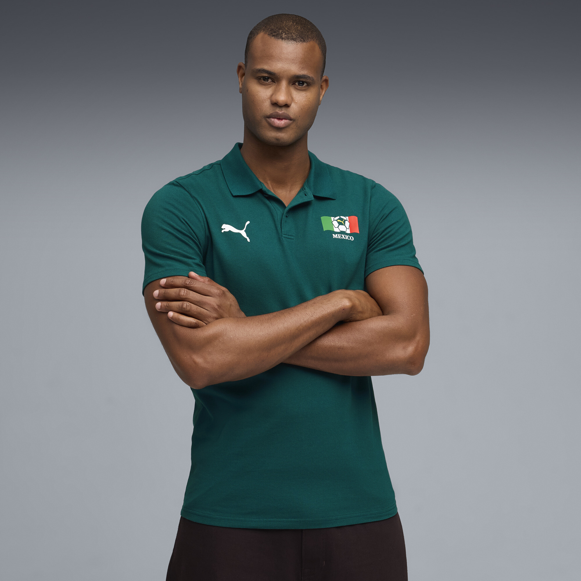 PUMA Soccer Nations Fanwear Men's Polo Shirt in Green, Size S