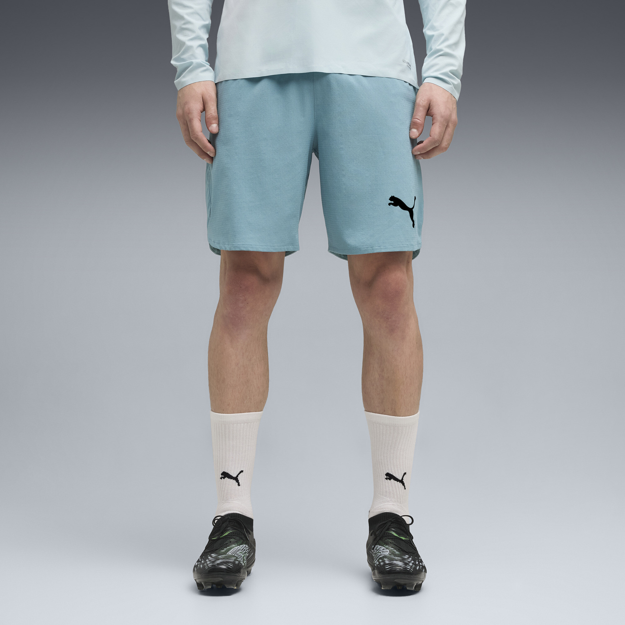 PUMA Individual Lightspeed Ultimate Men's Woven Soccer Shorts in Blue, Size XL