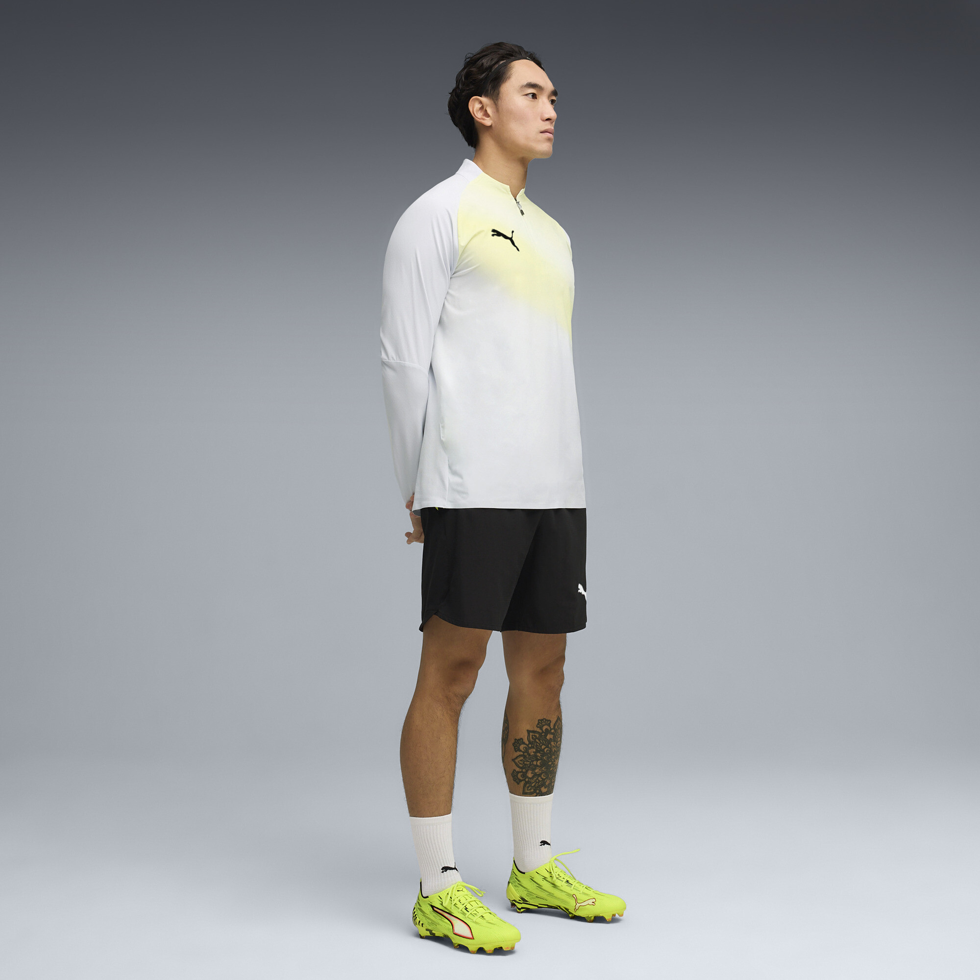 PUMA Individual Lightspeed Ultimate voetbaltop met kwartrits voor Heren, Zwart/Zilver, Maat XS thumbnail 6