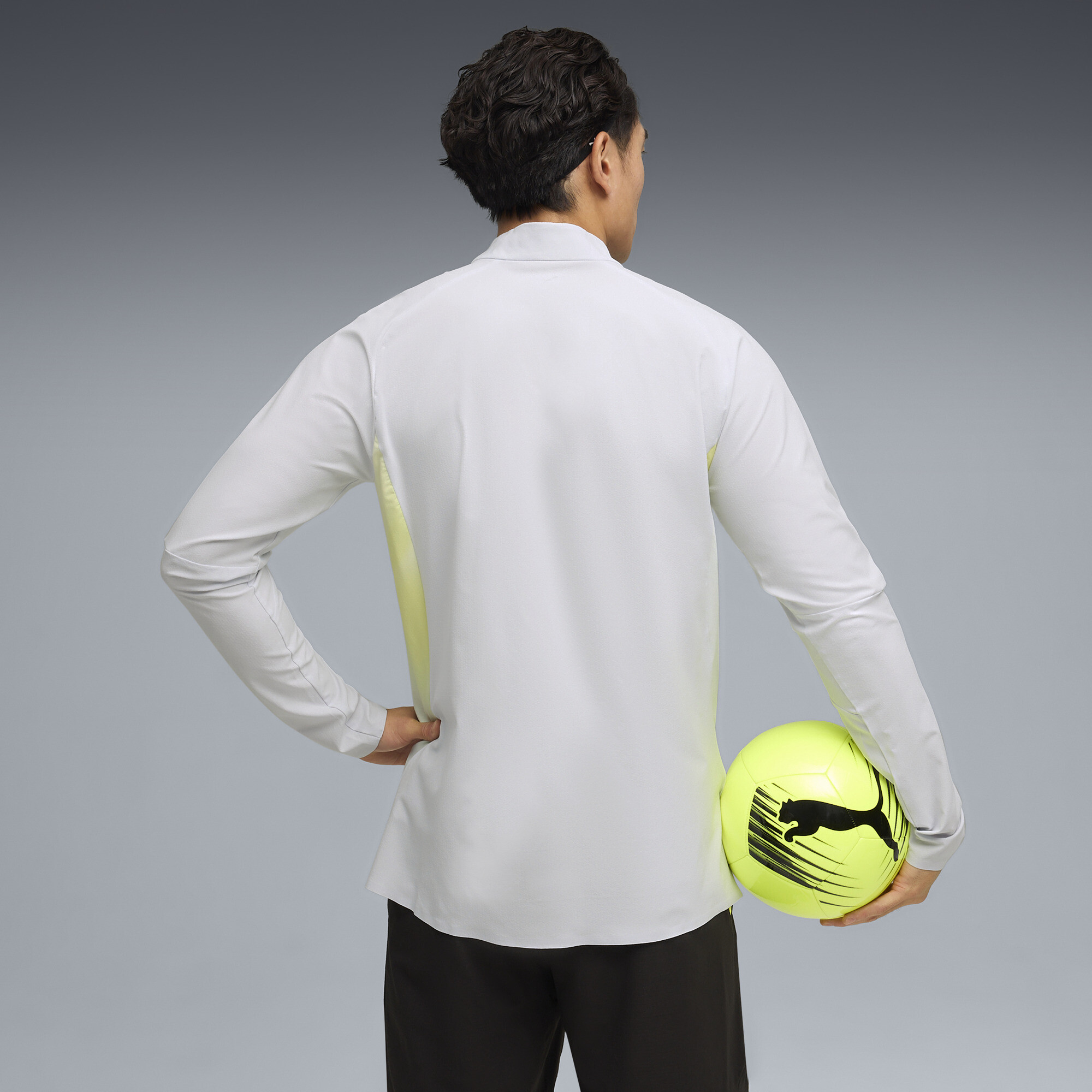 PUMA Individual Lightspeed Ultimate voetbaltop met kwartrits voor Heren, Zwart/Zilver, Maat XS thumbnail 5